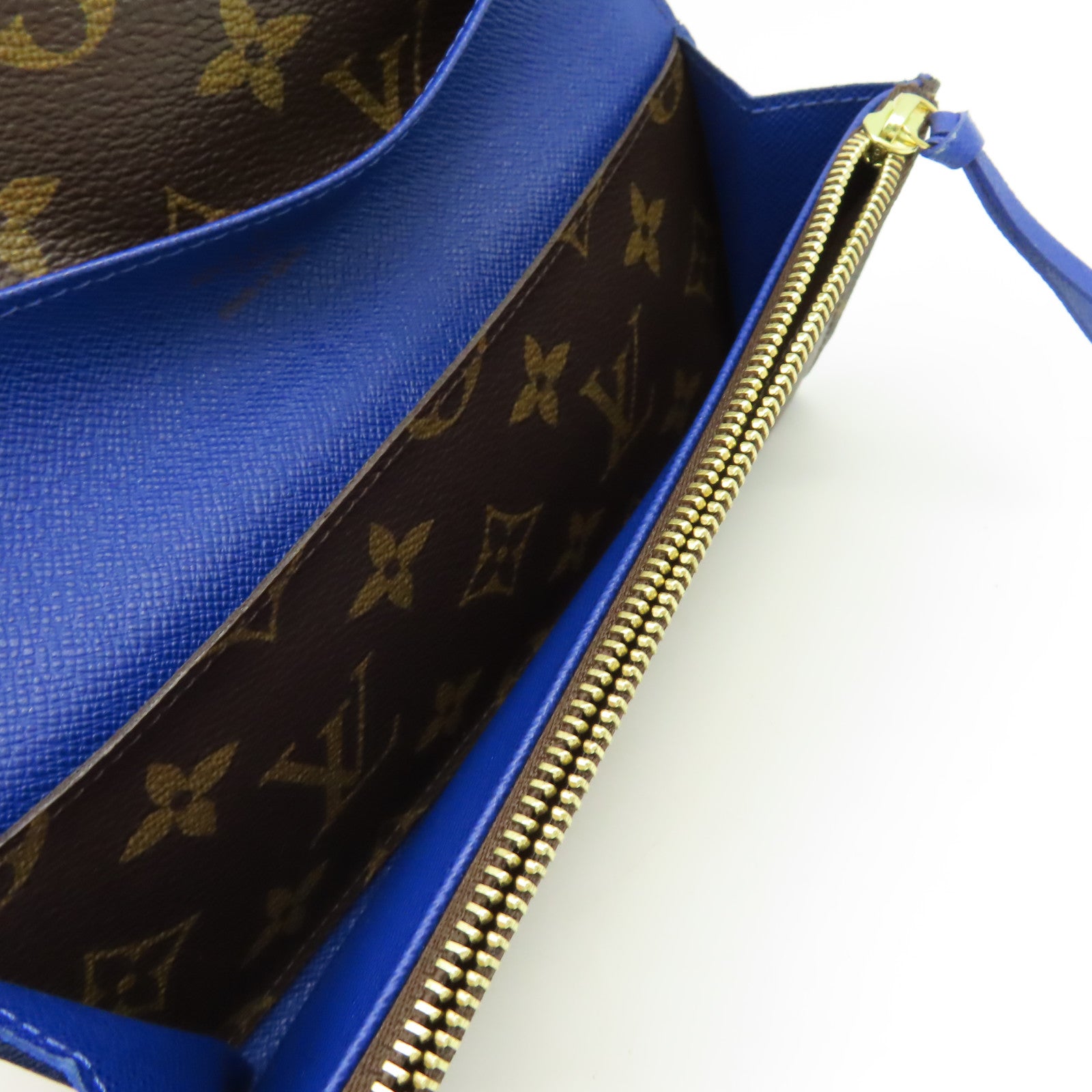 LOUIS VUITTON Monogram Emilie Long Wallet長錢包啡色/藍色