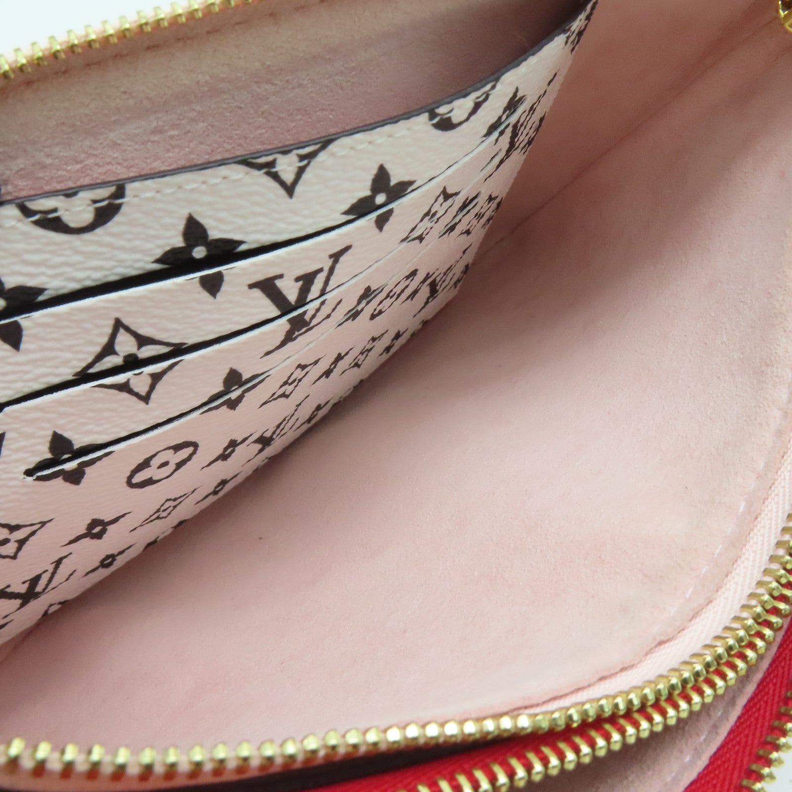 LOUIS VUITTON Monogram Giant Pochette Double Zip金扣鏈帶肩背袋紅色/粉紅色