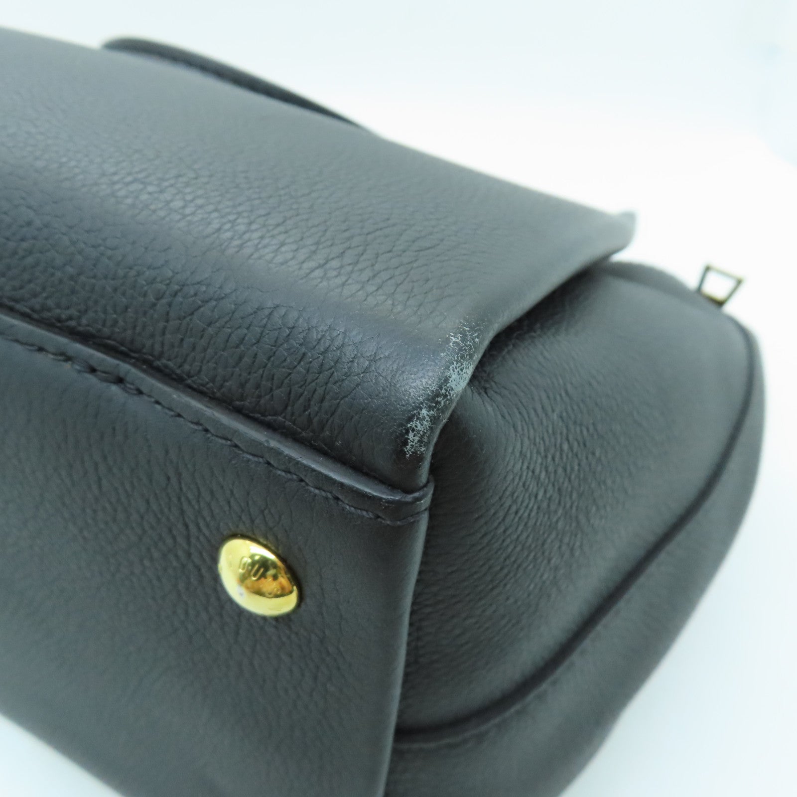 LOUIS VUITTON 牛皮皮革Lockmeto金扣手挽肩背兩用袋黑色
