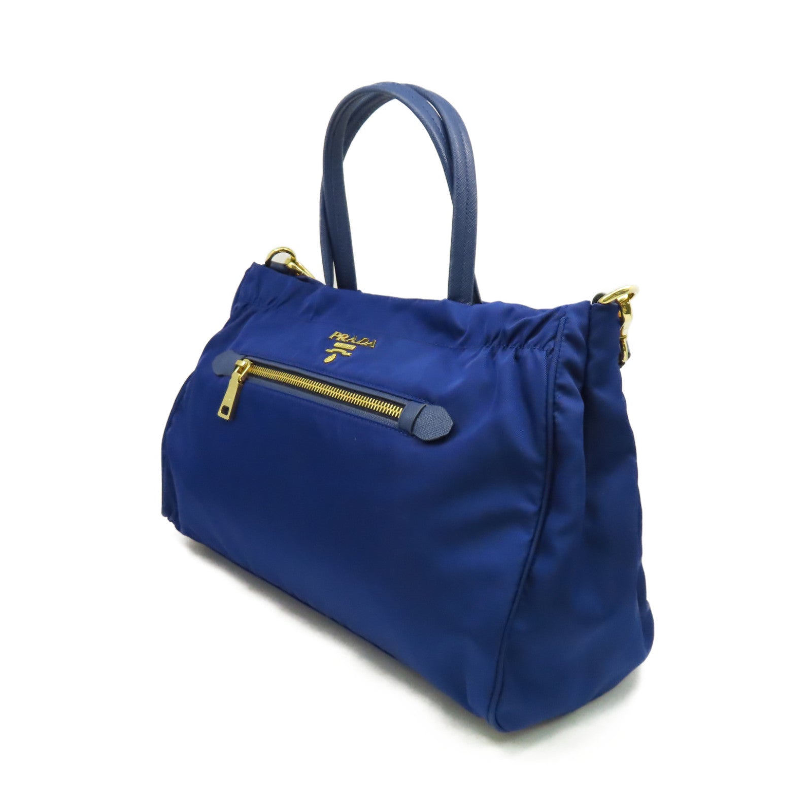 PRADA 尼龍2Way Shoulder Bag金扣手挽肩背兩用袋藍色