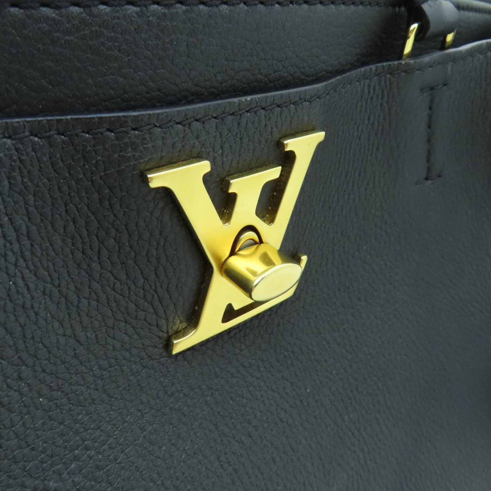 LOUIS VUITTON 牛皮皮革Lockmeto金扣手挽肩背兩用袋黑色