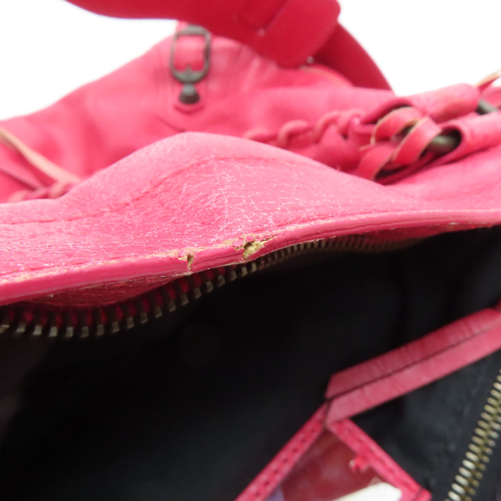 BALENCIAGA 牛皮皮革City手挽肩背两用袋红色