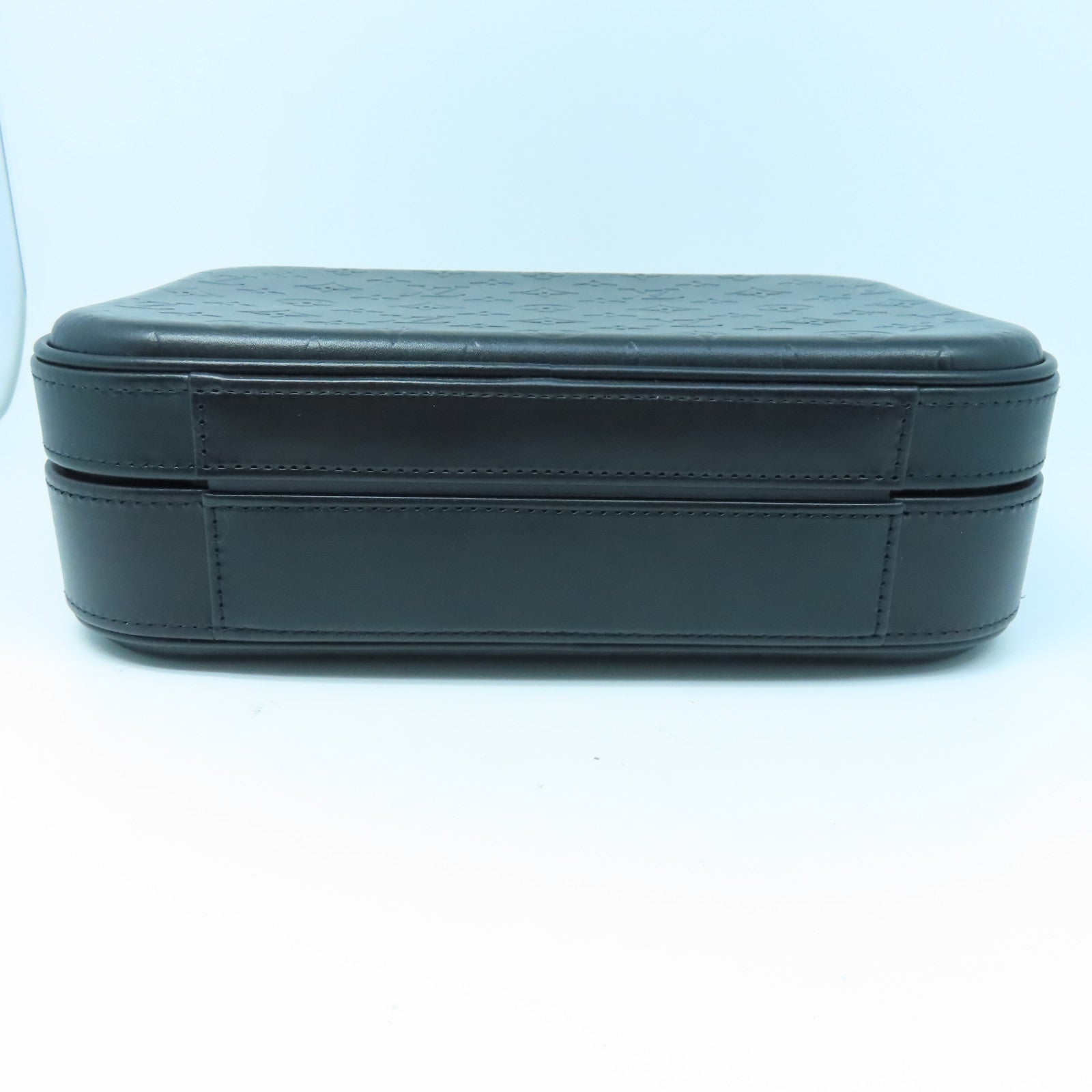 LOUIS VUITTON Monogram Glace Valisette PM Hand Bag銀扣手挽袋黑色