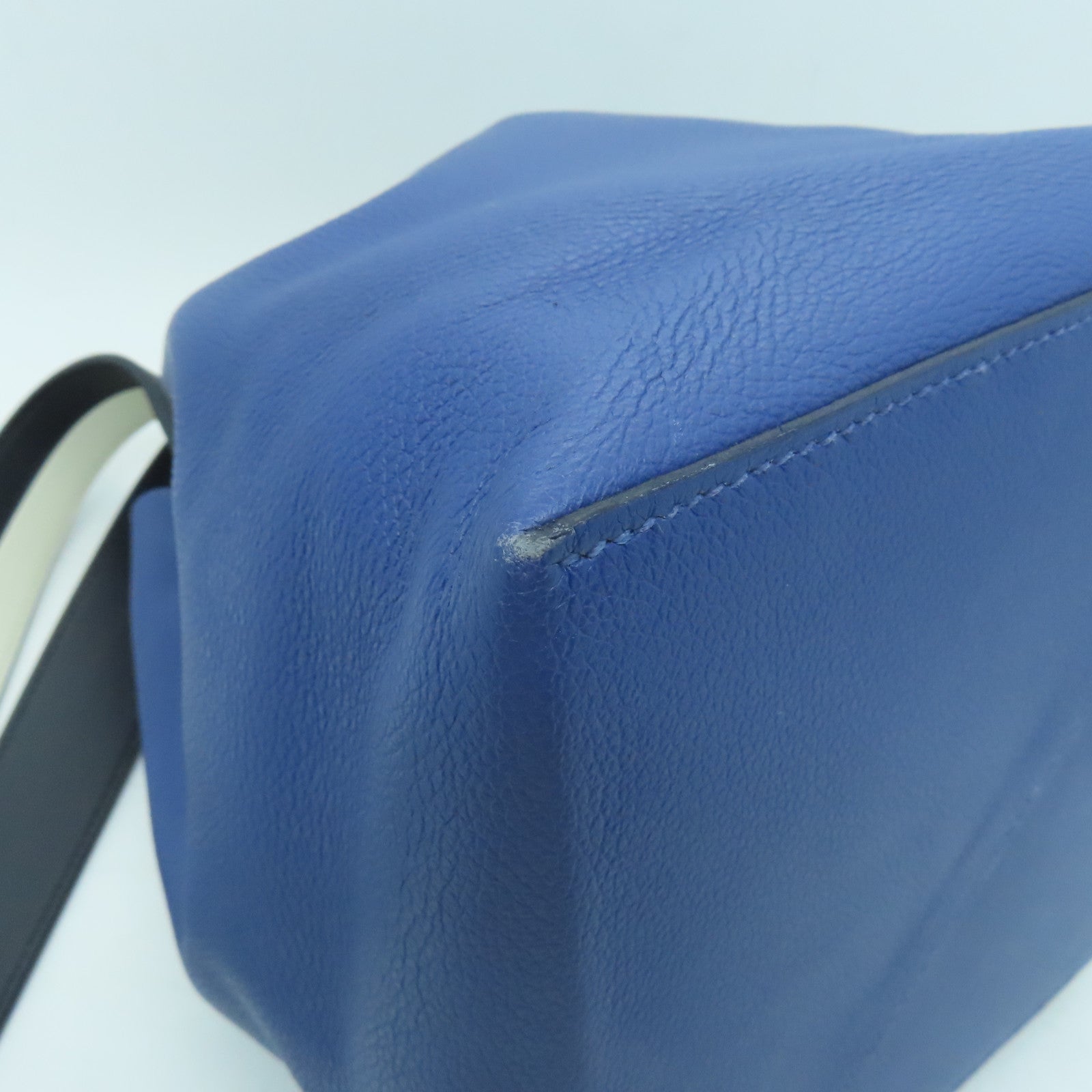 HERMES Evercolor皮革Licol银扣肩背袋Bleu Brighton蓝色