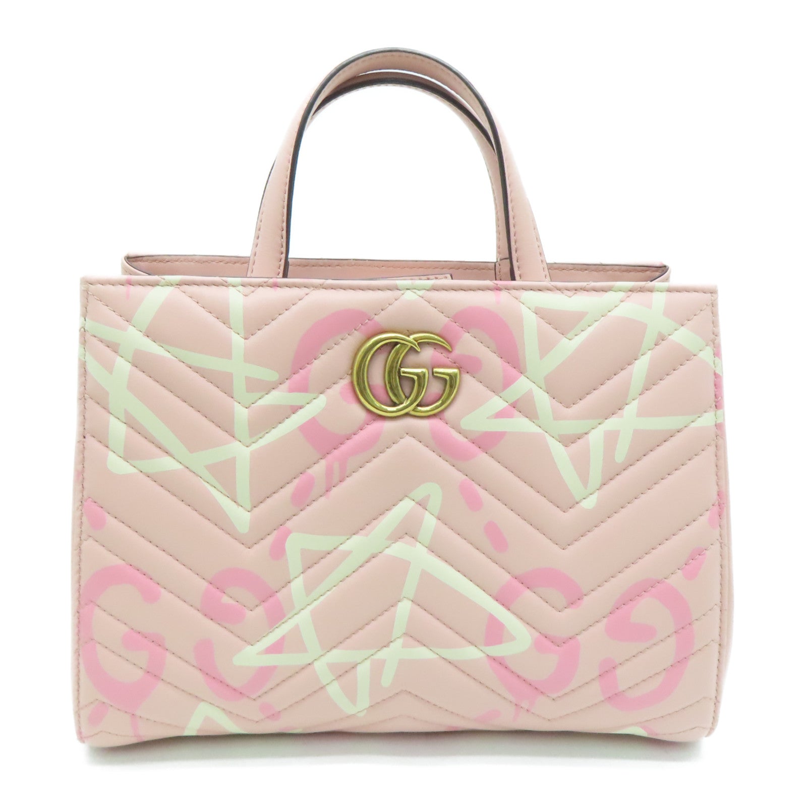 GUCCI twill cowhide leather 2way Shoulder Bag gold buckle handle