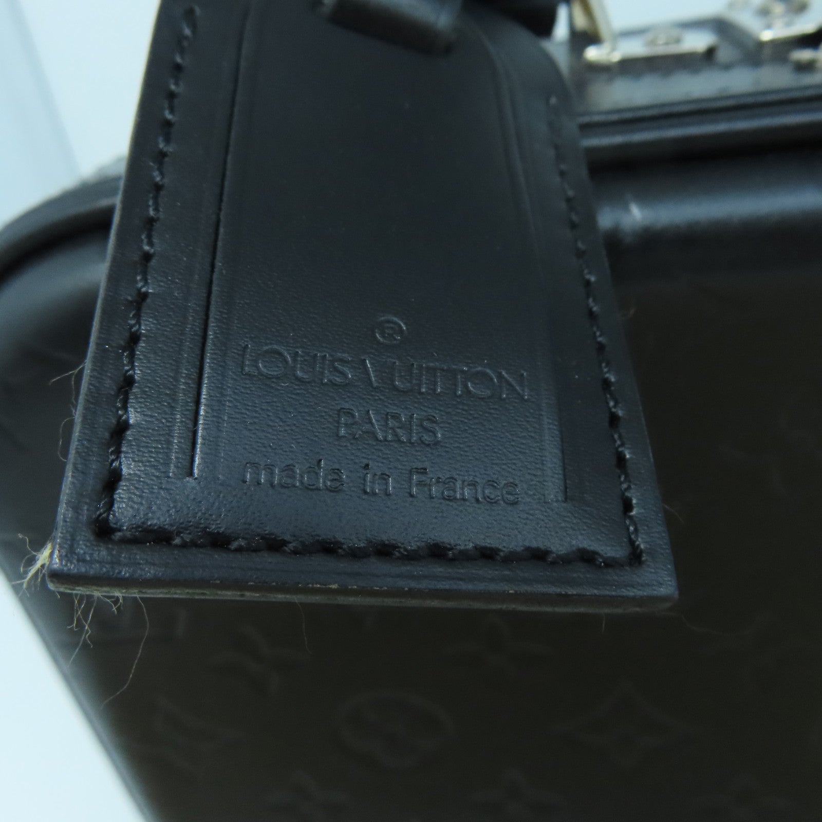 LOUIS VUITTON Monogram Glace Valisette PM Hand Bag銀扣手挽袋黑色