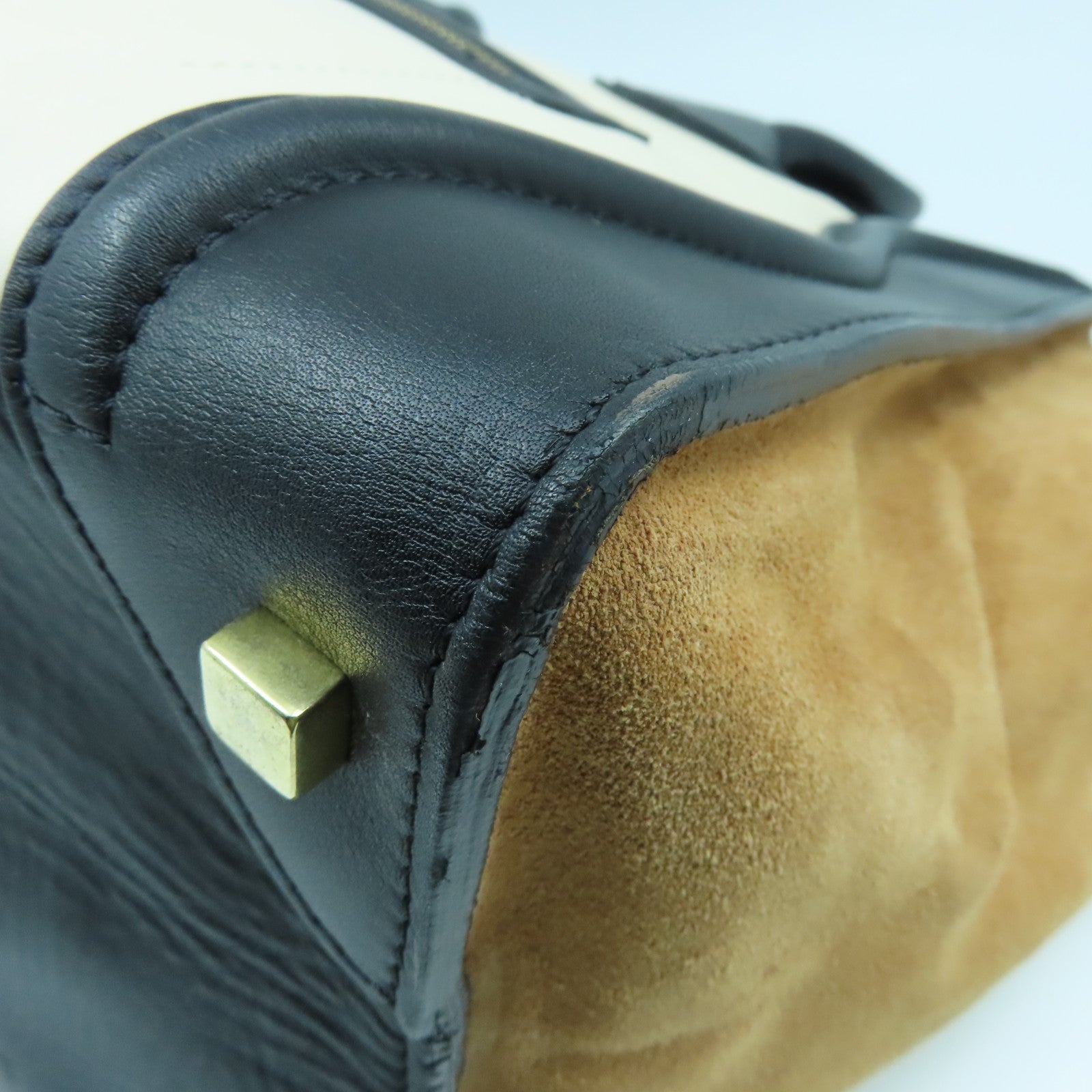 CELINE 牛皮皮革Mini Luggage金扣手挽袋黑色/啡色/白色