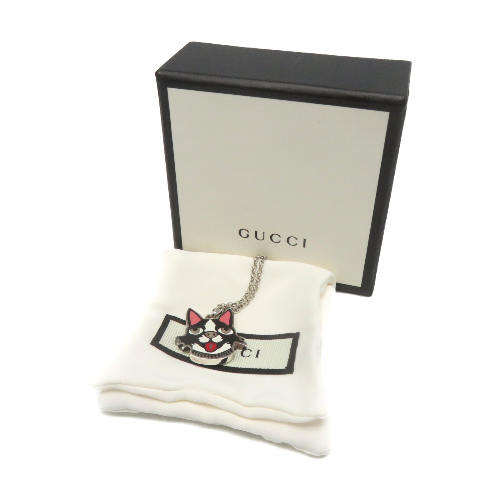 GUCCI 925 Sterling Silver Bosco Orso Necklace Necklace