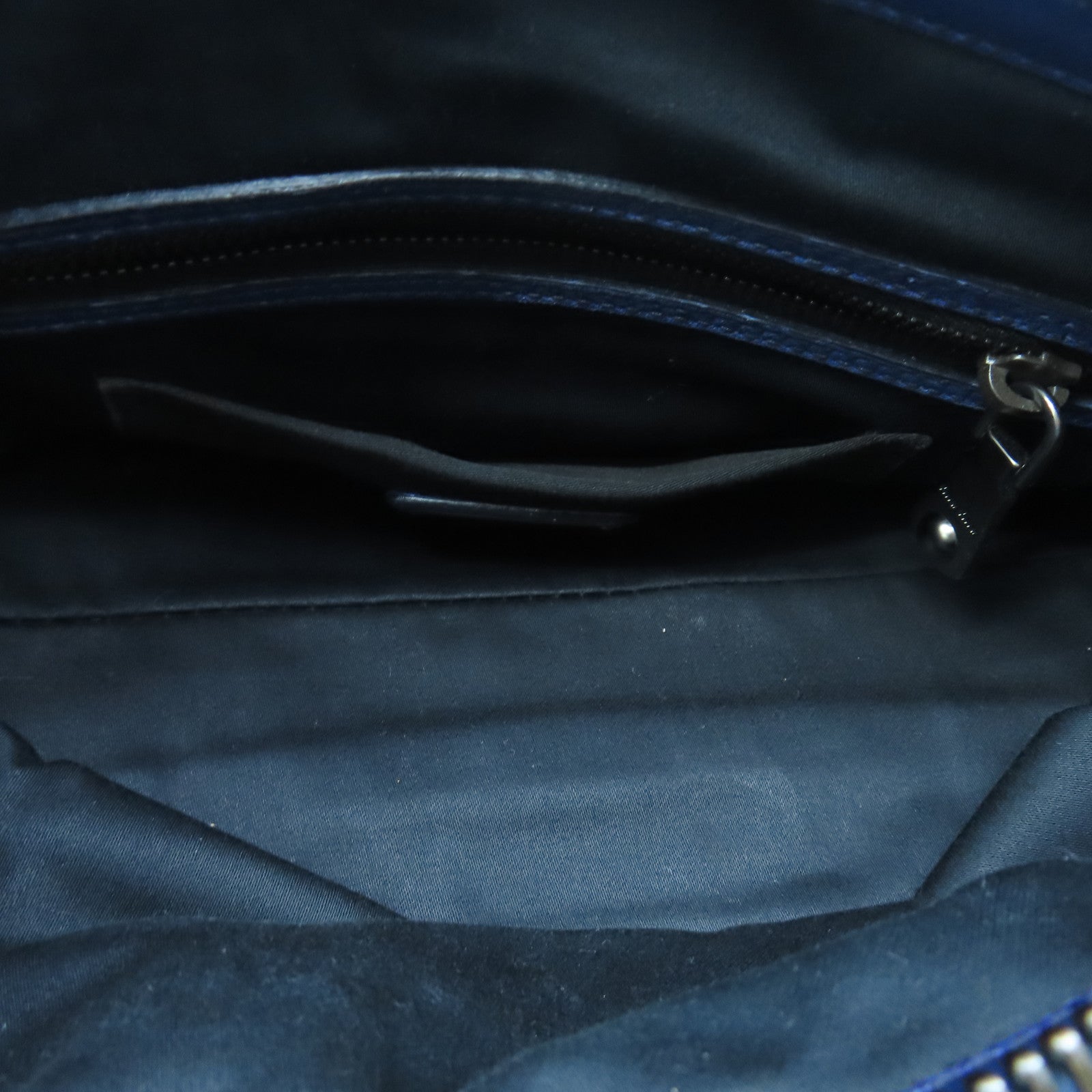 Miu Miu Cowhide Leather 2 Way Shoulder Handle Shoulder Bag Dark Blue
