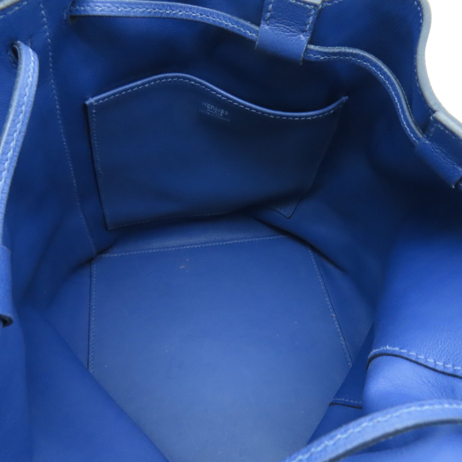HERMES Evercolor皮革Licol银扣肩背袋Bleu Brighton蓝色