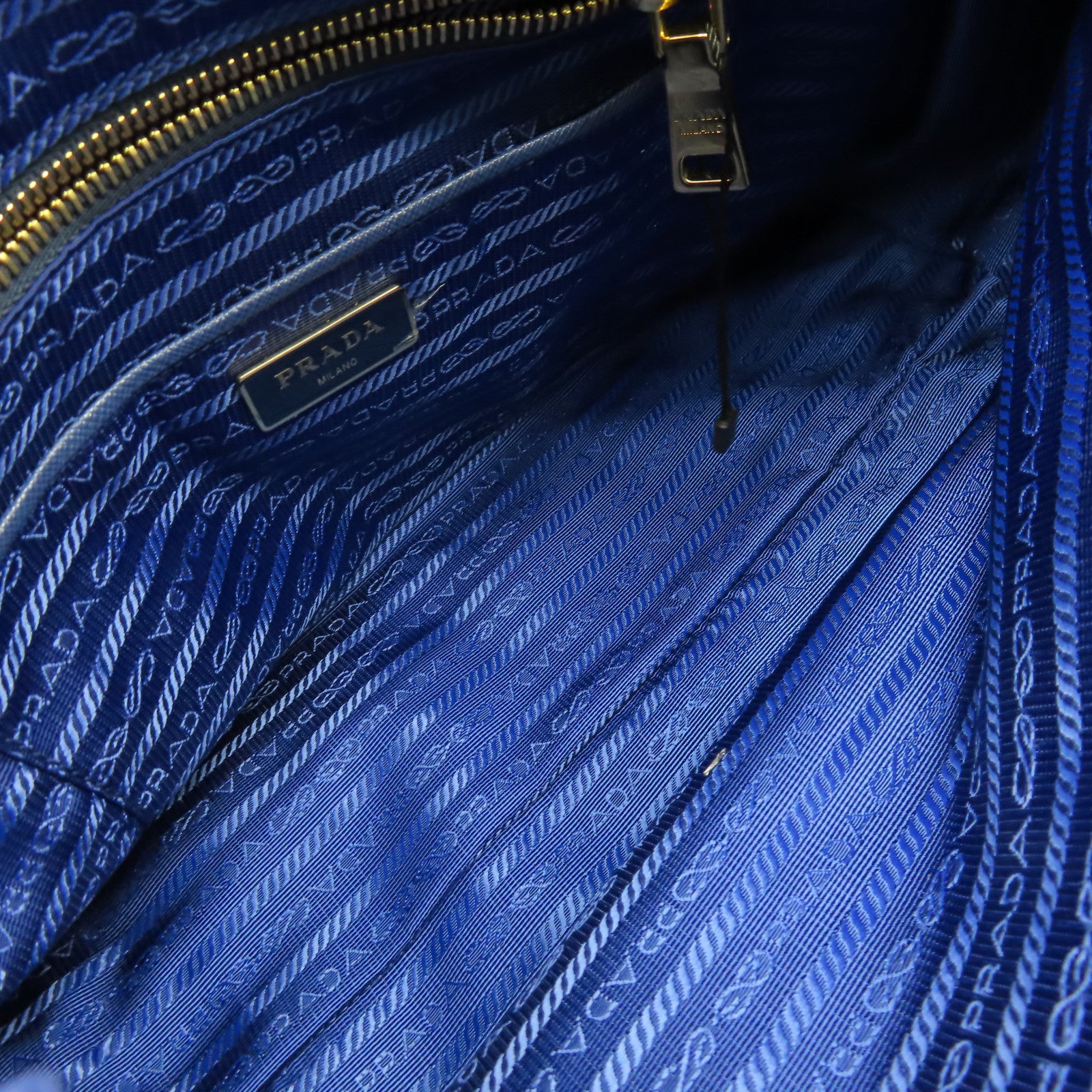 PRADA 尼龍2Way Shoulder Bag金扣手挽肩背兩用袋藍色