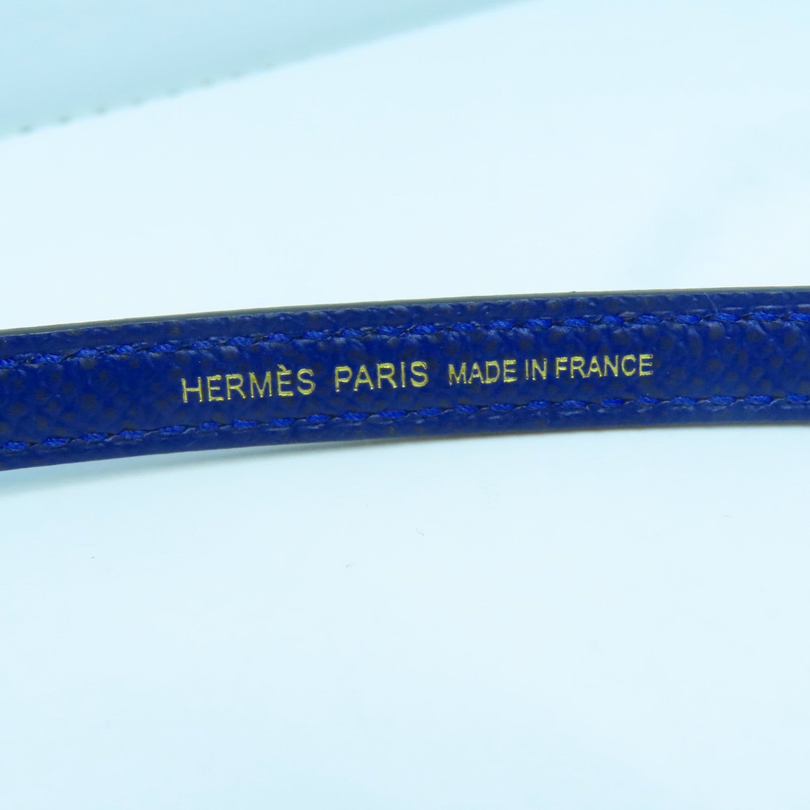 HERMES Epsom皮革Mini Kelly金扣手挽肩背兩用袋藍色