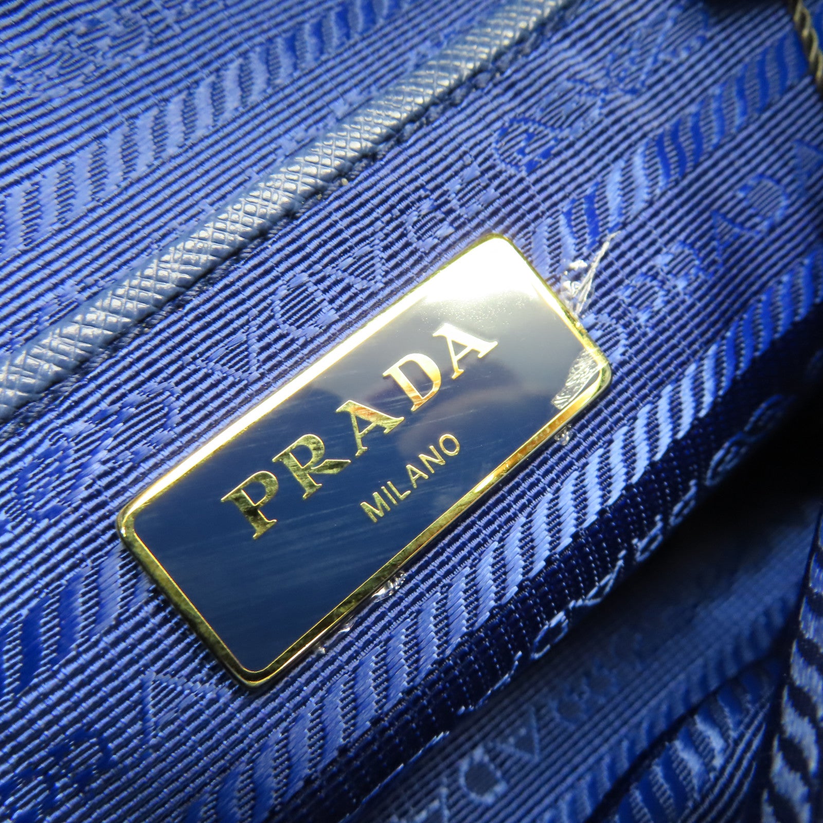 PRADA 尼龍2Way Shoulder Bag金扣手挽肩背兩用袋藍色