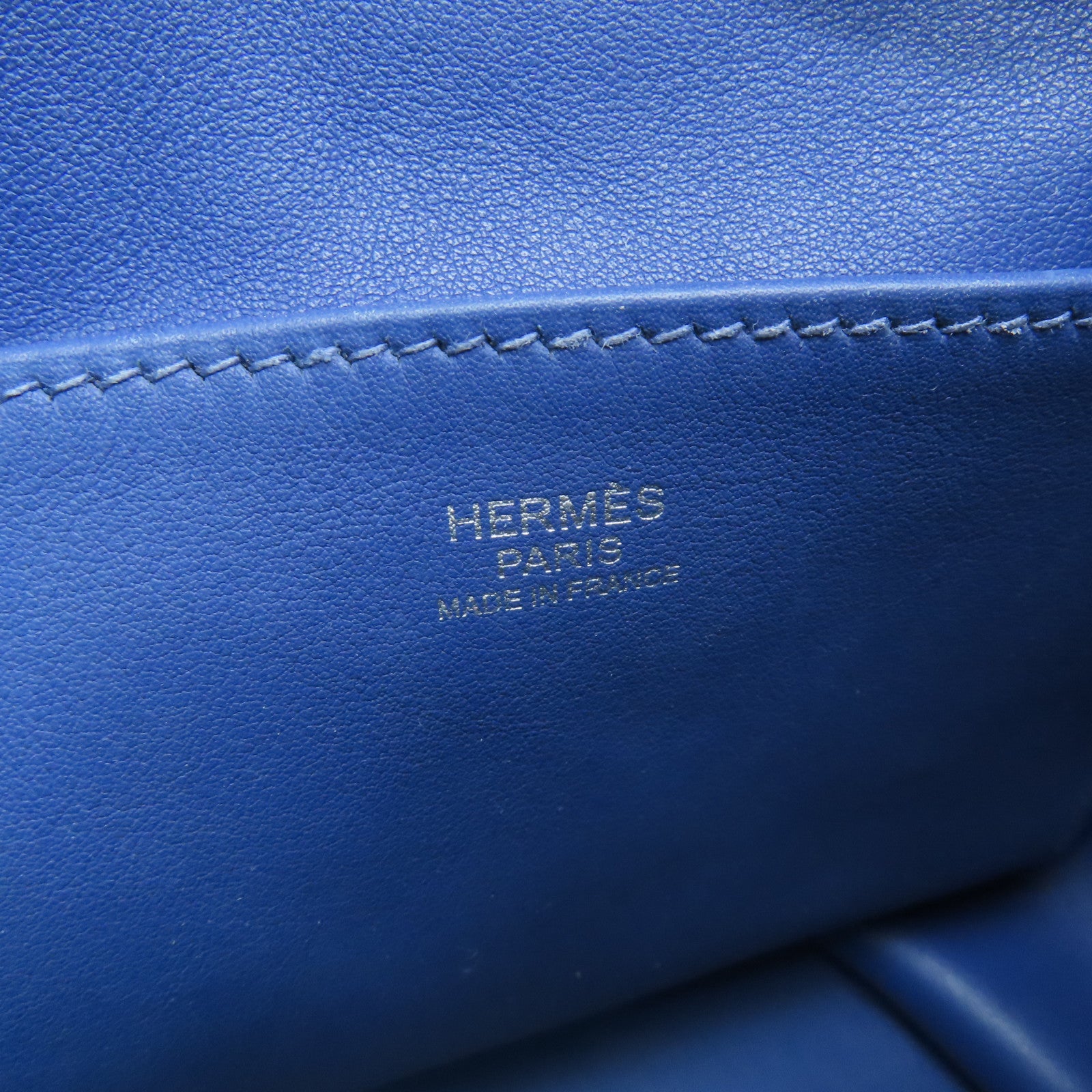 HERMES Evercolor皮革Licol银扣肩背袋Bleu Brighton蓝色