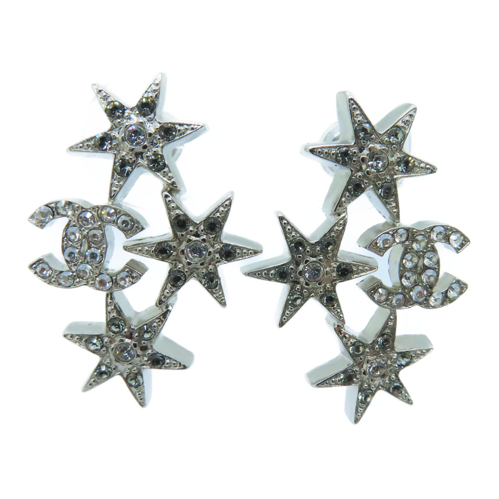 CHANEL 金属Earrings耳环银色