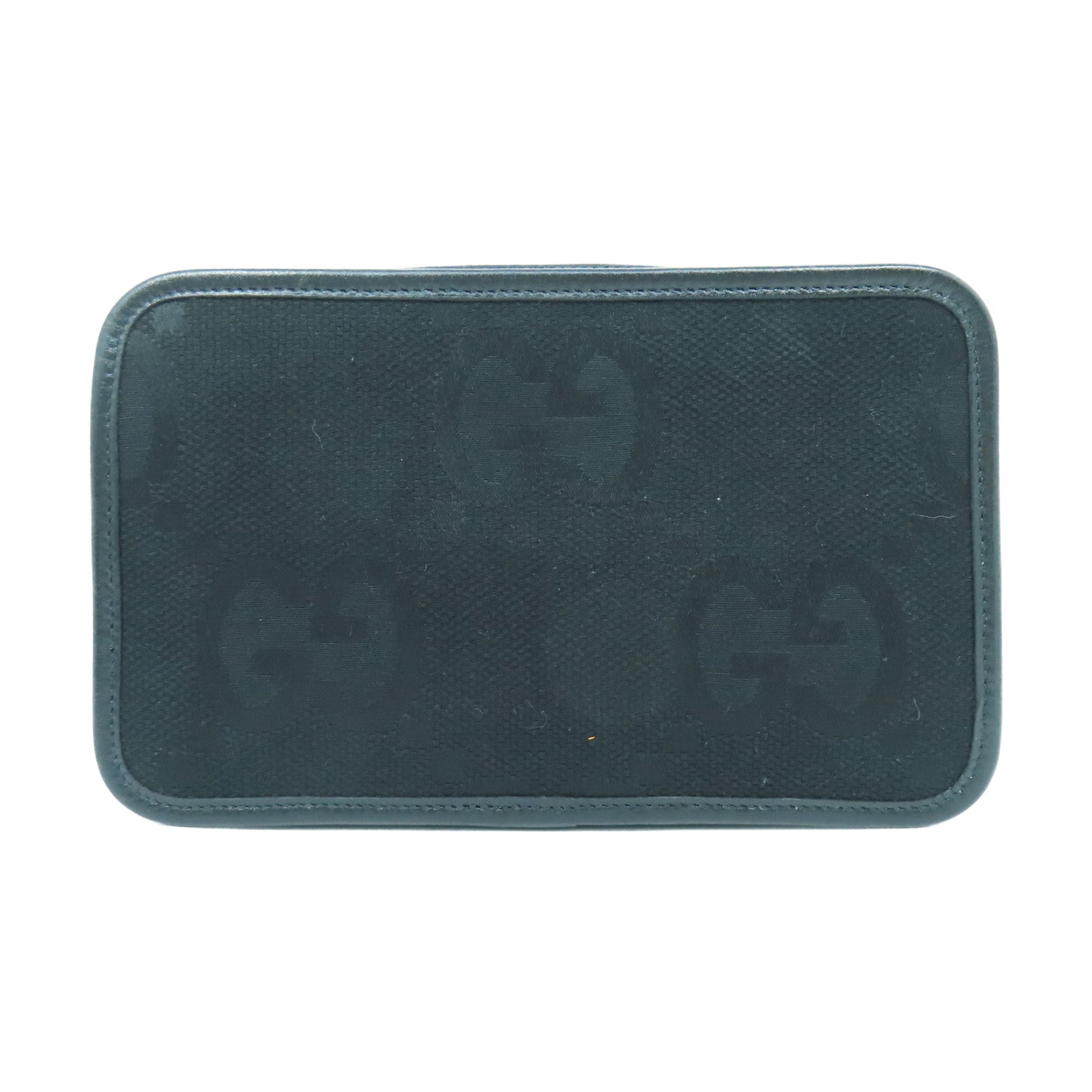 GUCCI 帆布Jumbo GG銀扣肩背袋黑色