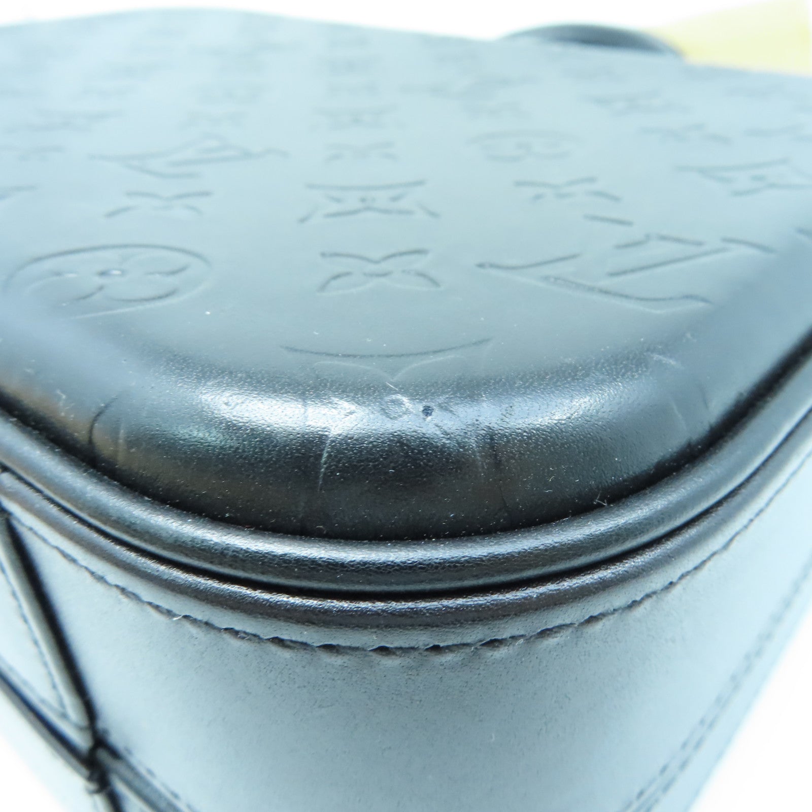 LOUIS VUITTON Monogram Glace Valisette PM Hand Bag銀扣手挽袋黑色