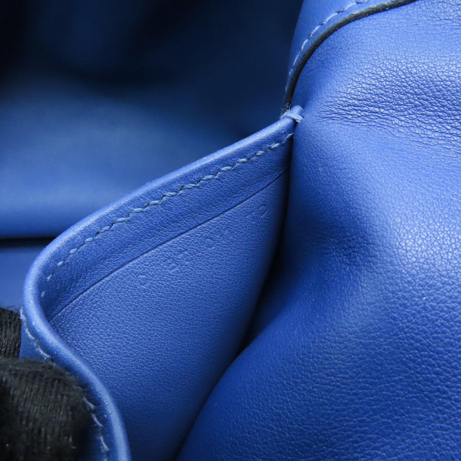 HERMES Evercolor皮革Licol银扣肩背袋Bleu Brighton蓝色