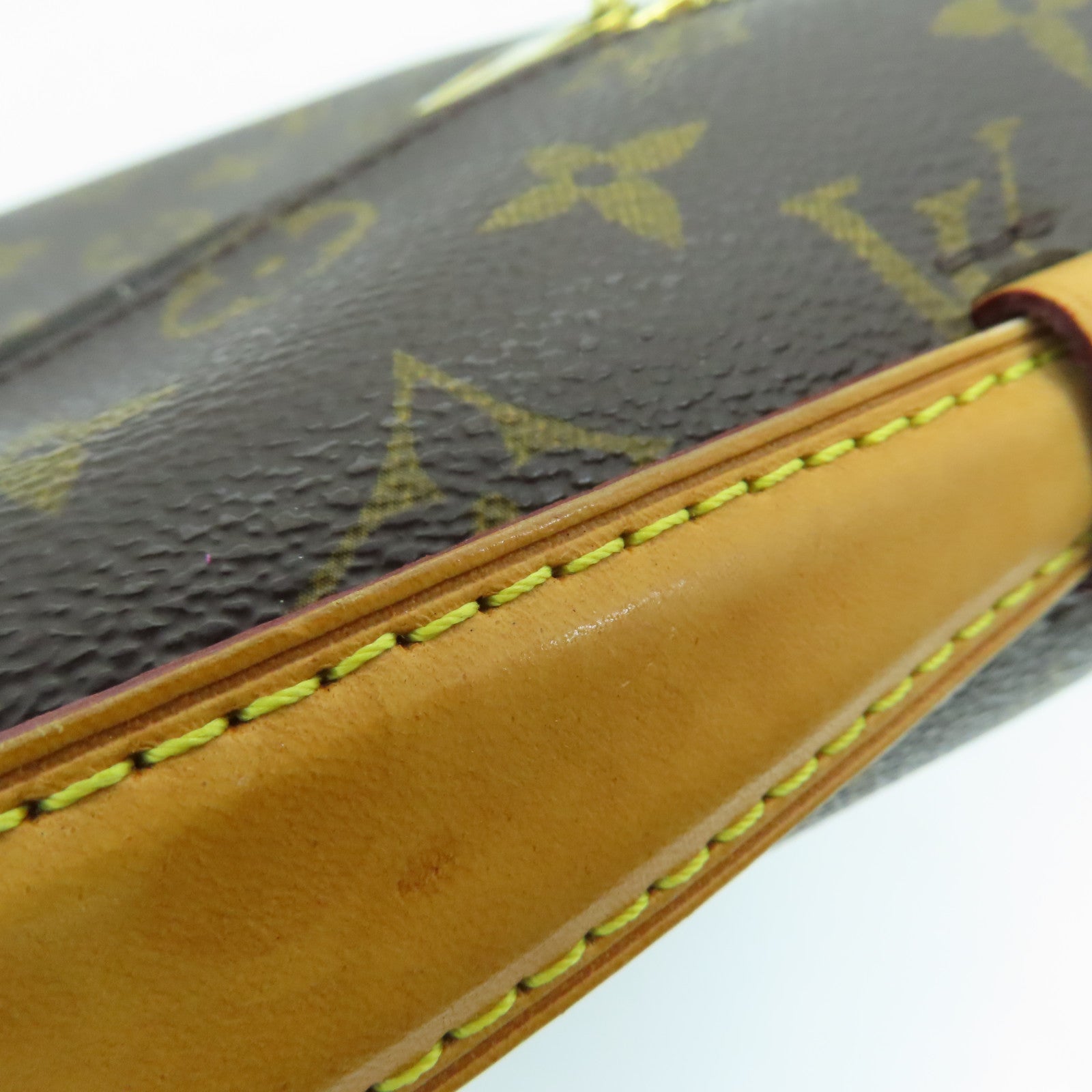 LOUIS VUITTON Monogram Pochette Metis Gold Buckle Handle Shoulder Bag Brown