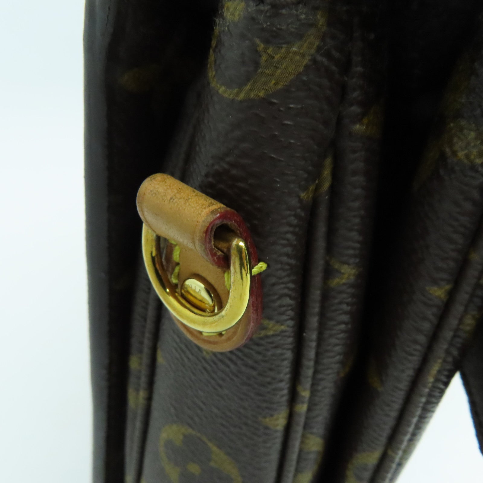 LOUIS VUITTON Monogram Pochette Metis Gold Buckle Handle Shoulder Bag Brown