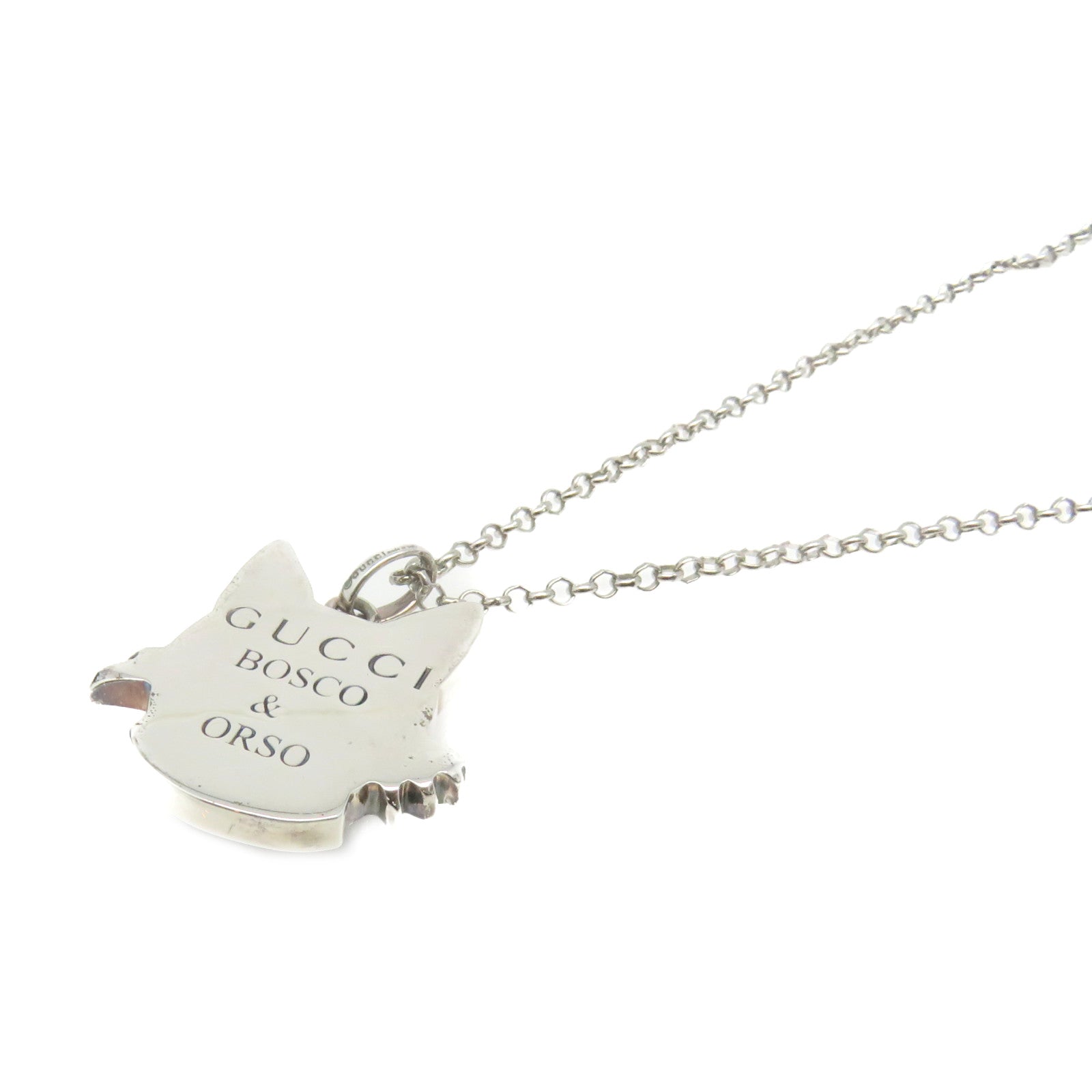 GUCCI 925 Sterling Silver Bosco Orso Necklace Necklace