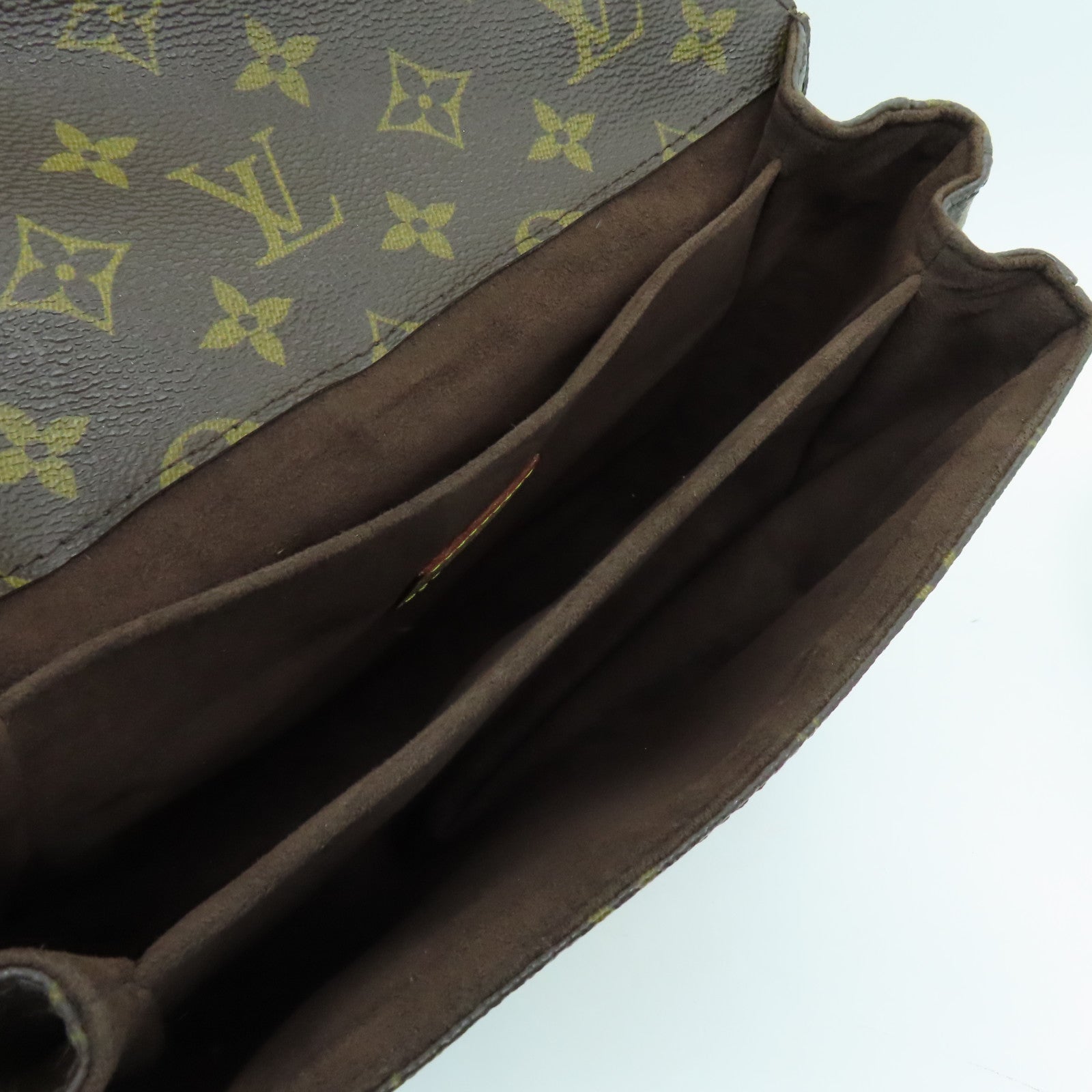 LOUIS VUITTON Monogram Pochette Metis Gold Buckle Handle Shoulder Bag Brown