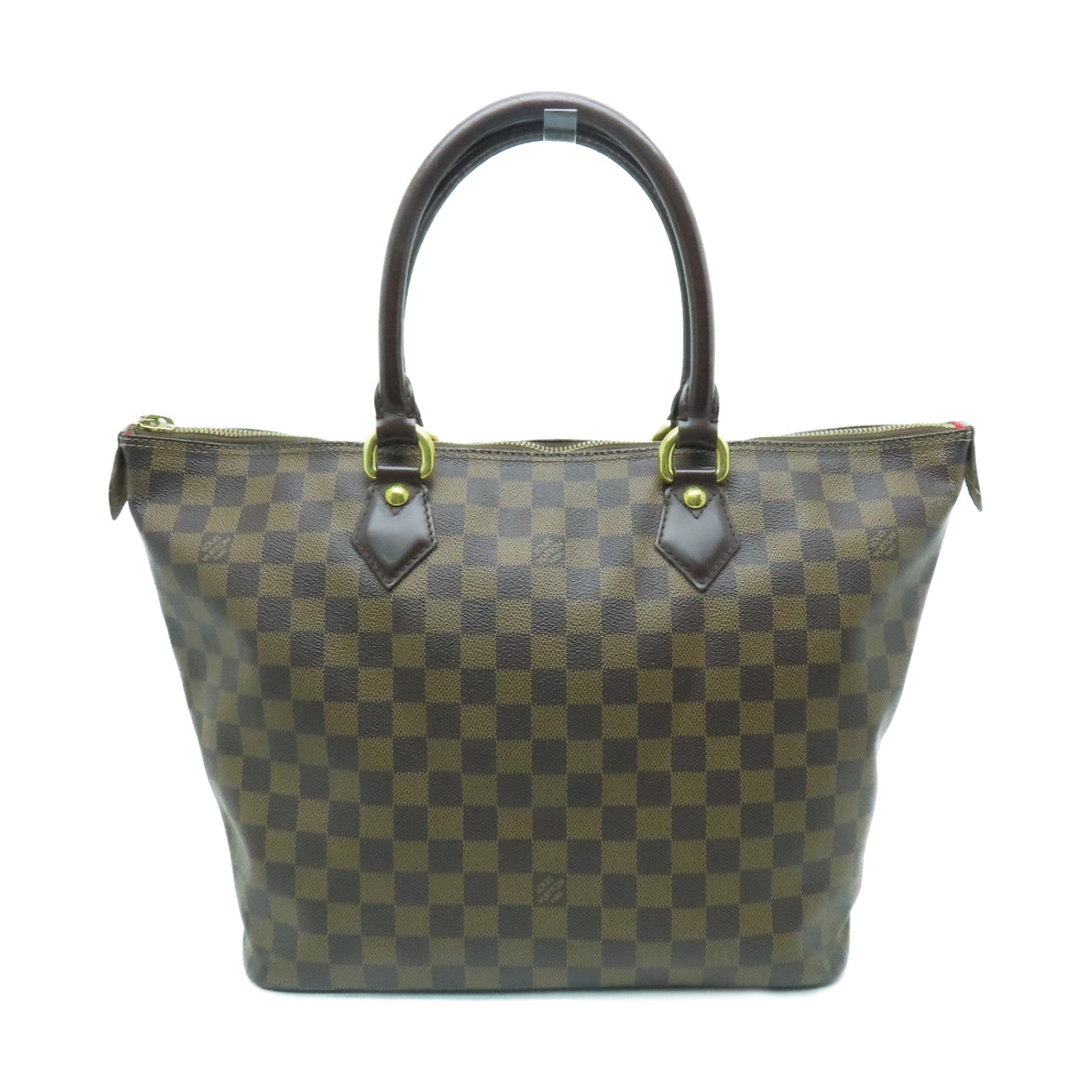 LOUIS VUITTON 【激減優惠】Damier Saleya MM金扣肩背袋棕色