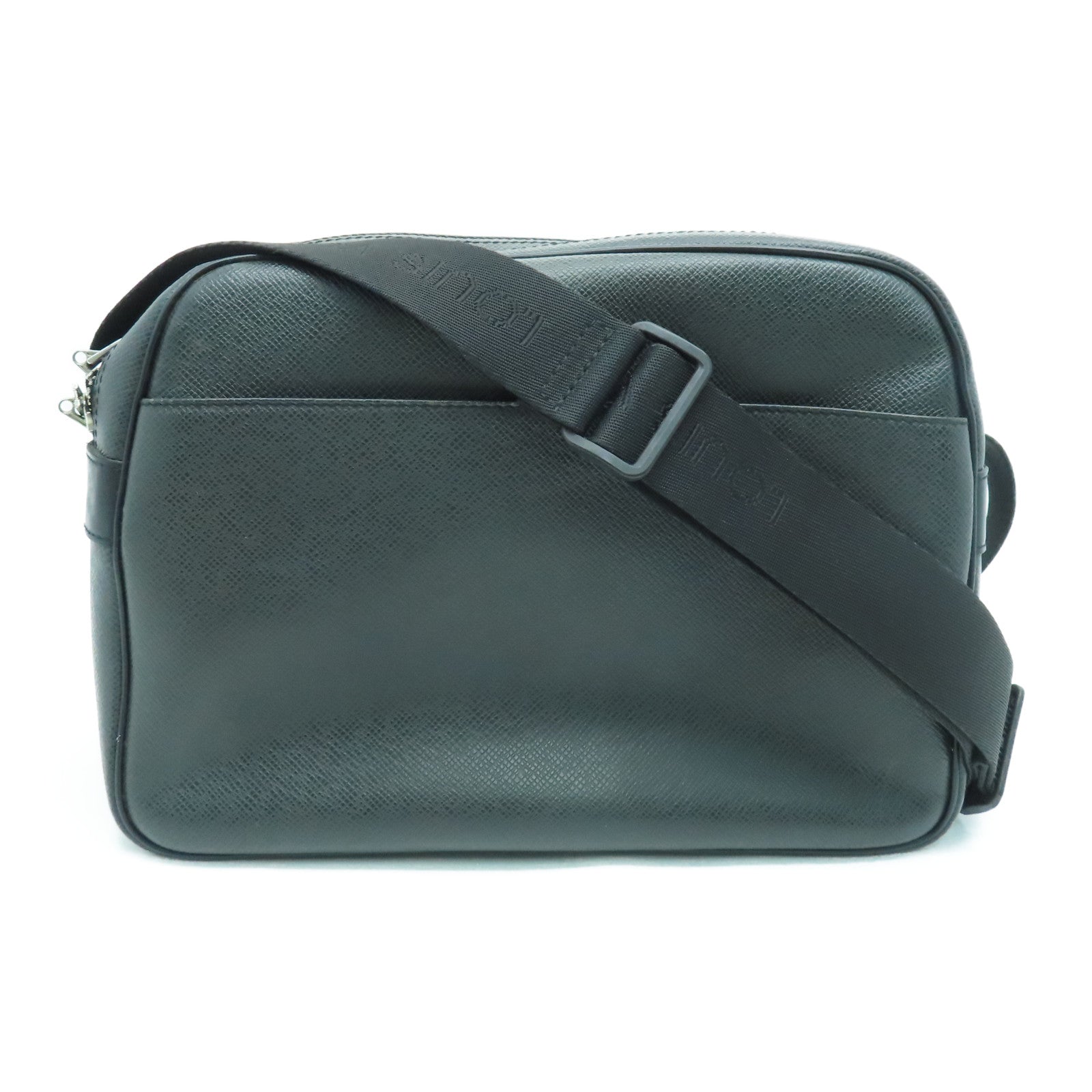 LOUIS VUITTON Taiga Reporter PM银扣肩背袋黑色