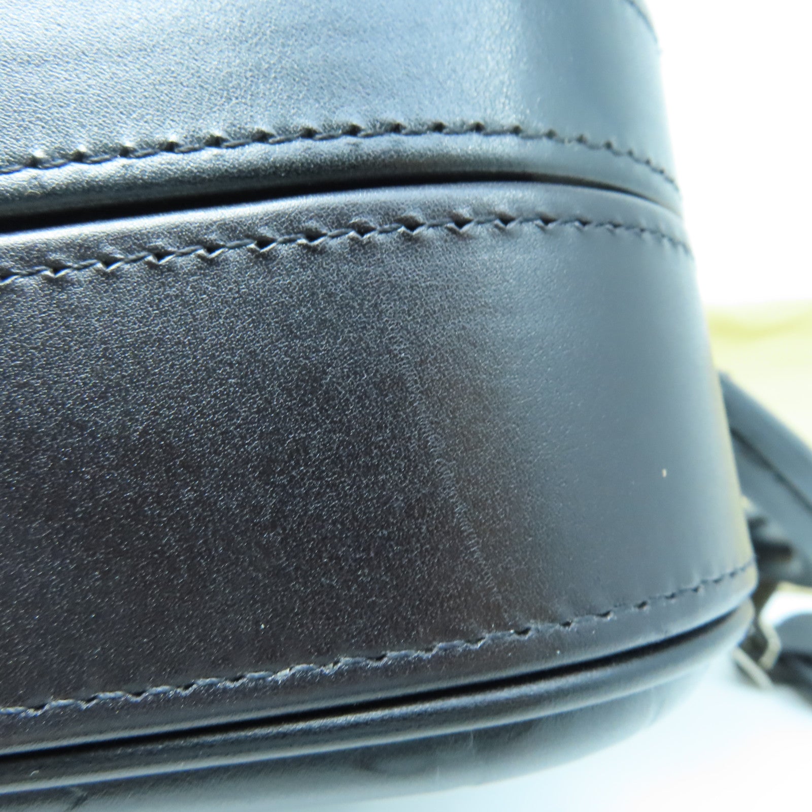 LOUIS VUITTON Monogram Glace Valisette PM Hand Bag銀扣手挽袋黑色