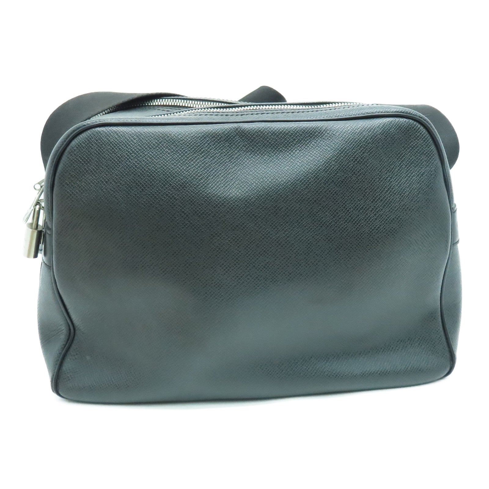 LOUIS VUITTON Taiga Reporter PM银扣肩背袋黑色