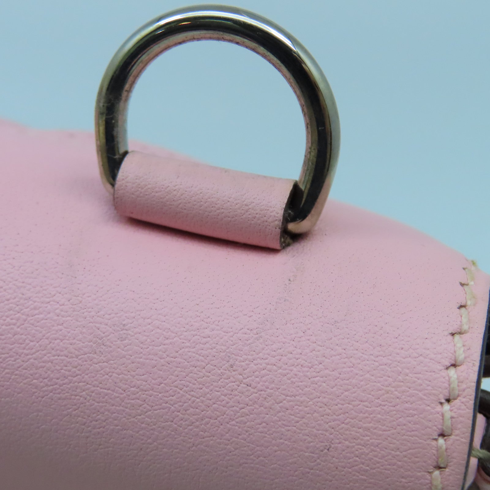 HERMES Swift皮革Mini Berline銀扣肩背袋櫻花粉