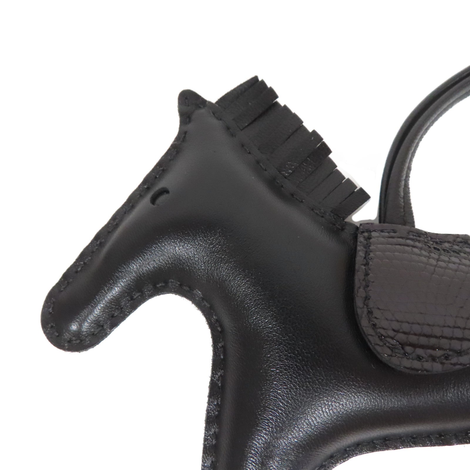 HERMES Swift皮革Rodeo MM Touch掛飾黑色