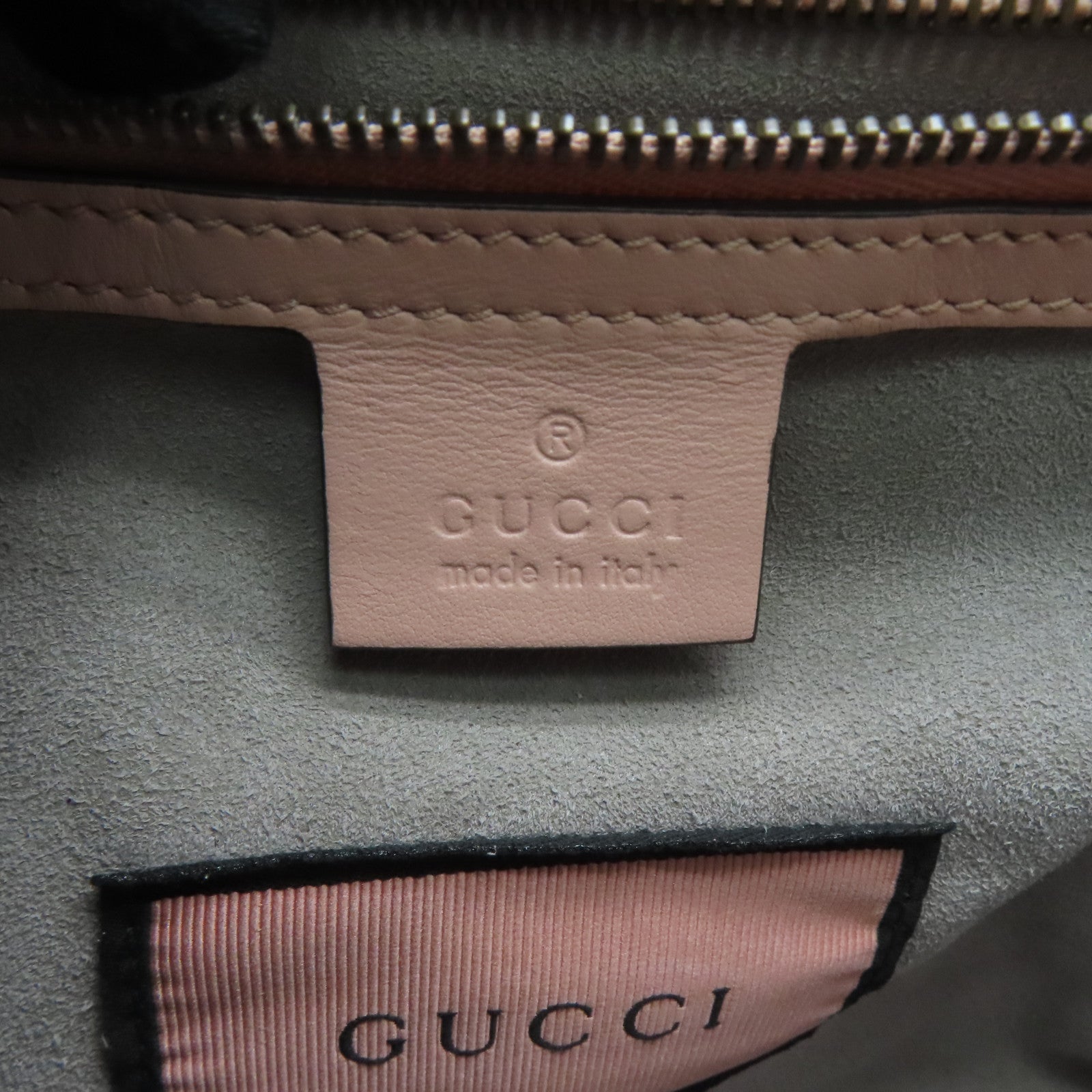 GUCCI twill cowhide leather 2way Shoulder Bag gold buckle handle shoulder bag pink