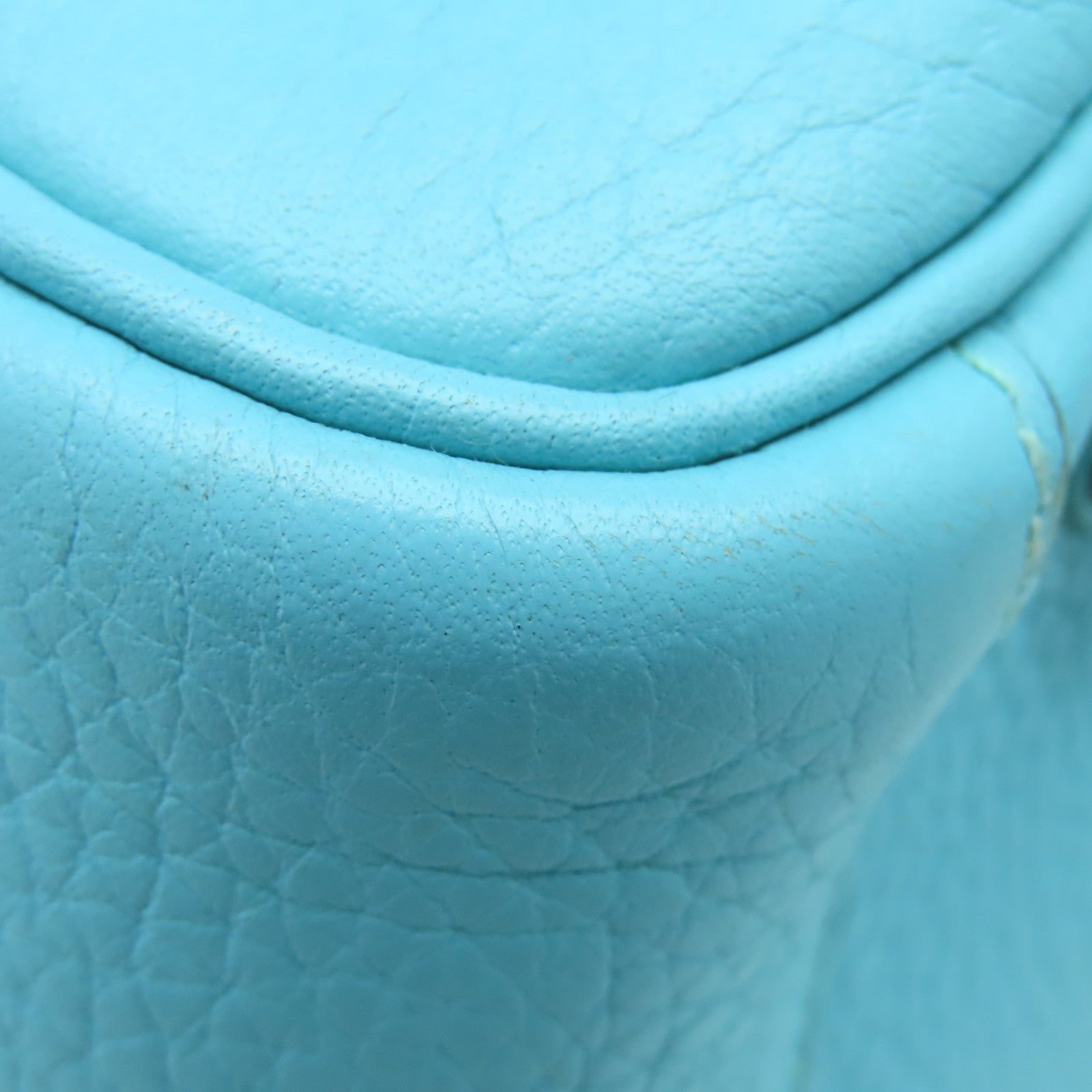 HERMES Clemence皮革Lindy 30银扣手挽肩背两用袋Bleu Atoll蓝色