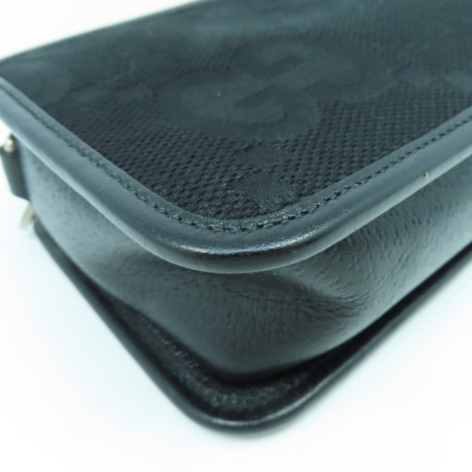 GUCCI 帆布Jumbo GG銀扣肩背袋黑色