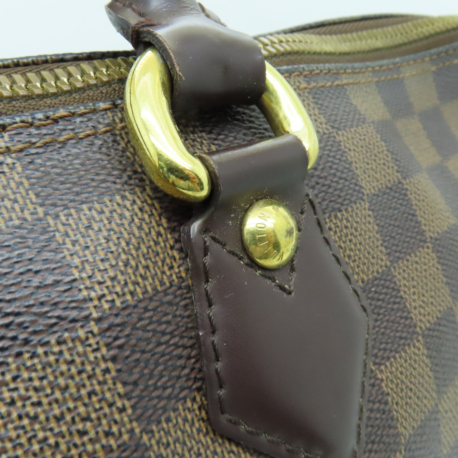 LOUIS VUITTON 【激減優惠】Damier Saleya MM金扣肩背袋棕色
