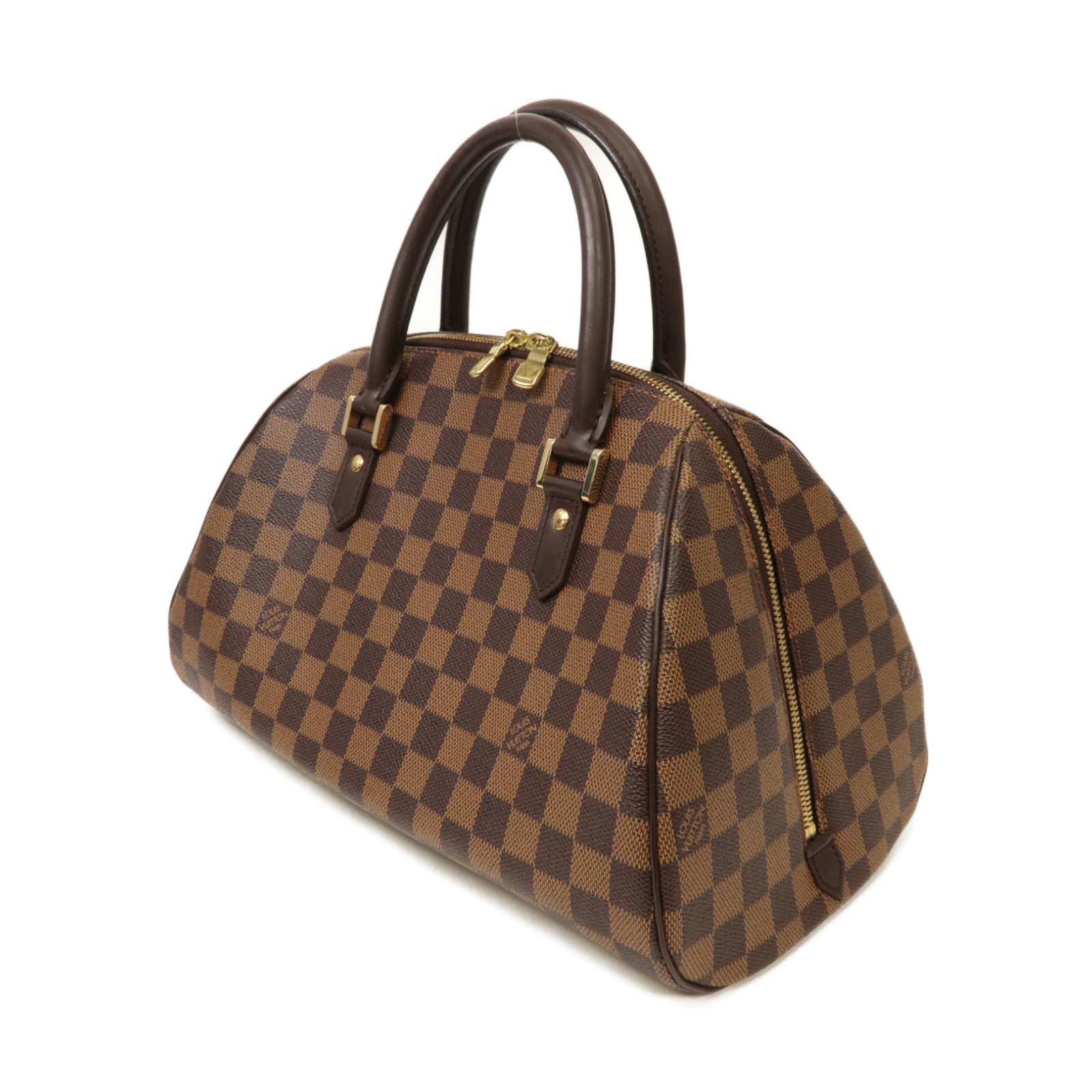 LOUIS VUITTON Damier Ribera MM金扣手挽袋啡色