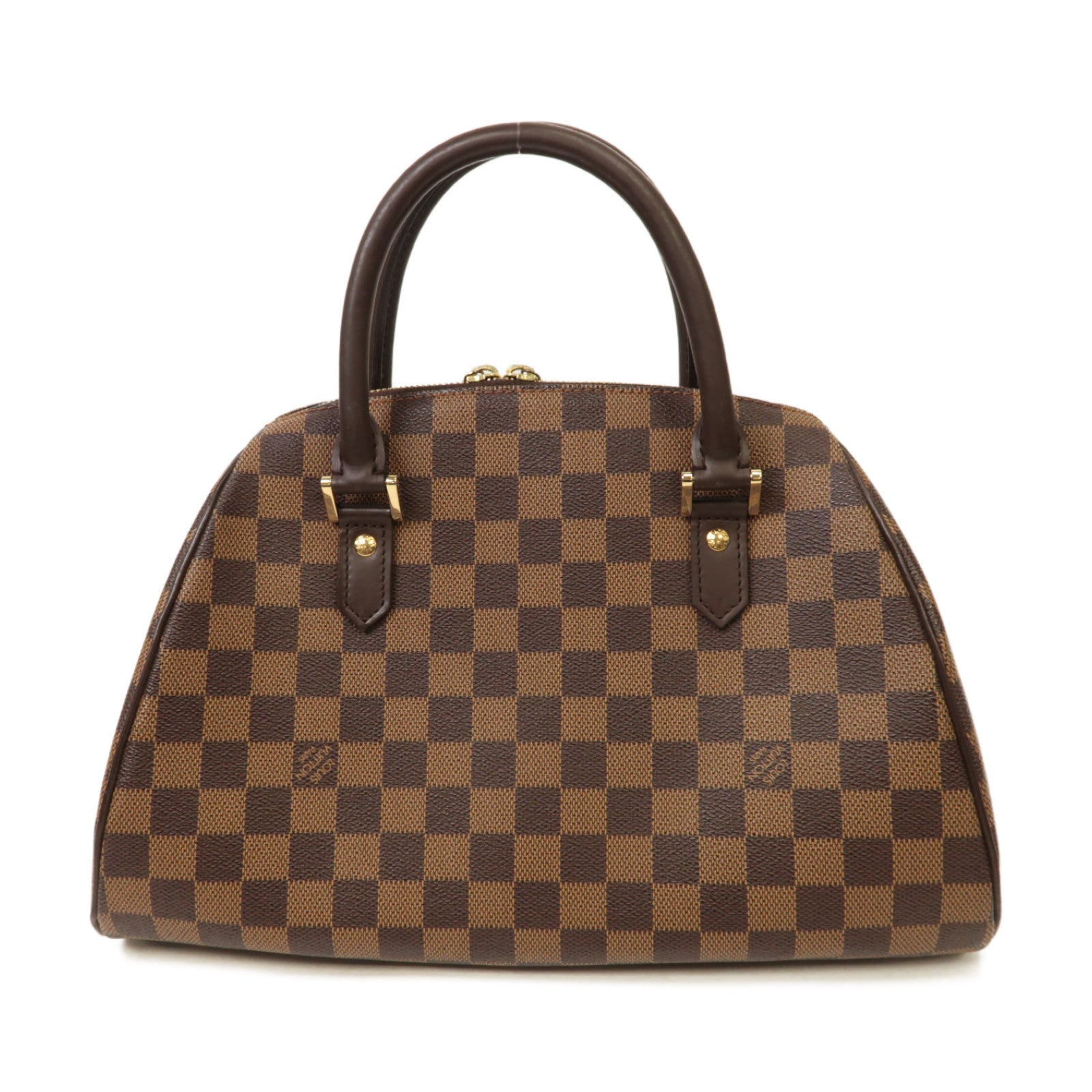 LOUIS VUITTON Damier Ribera MM金扣手挽袋啡色