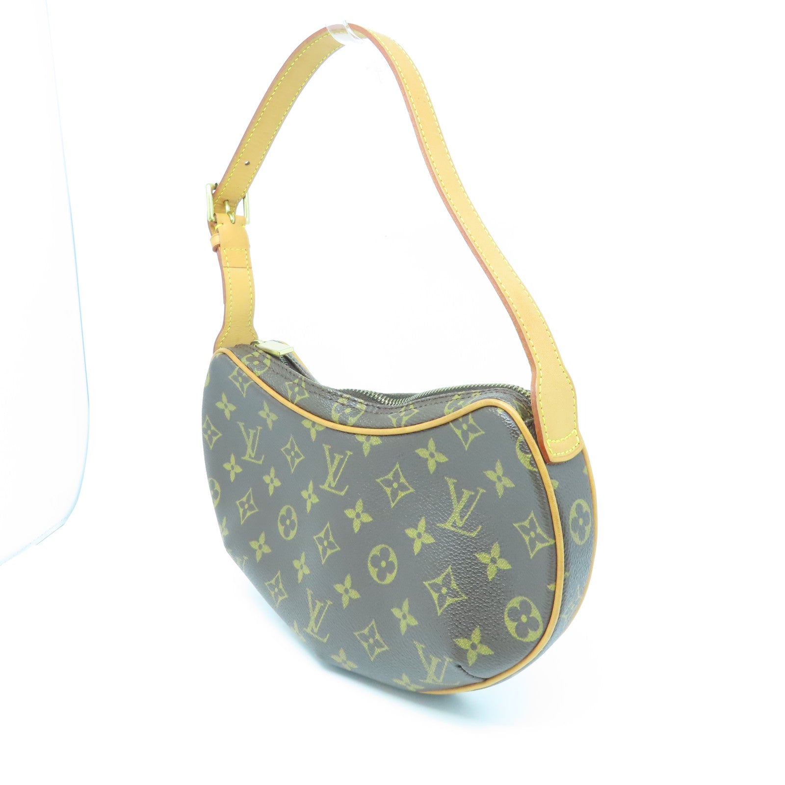 LOUIS VUITTON Monogram Croissant PM Hand Bag金扣手挽袋啡色