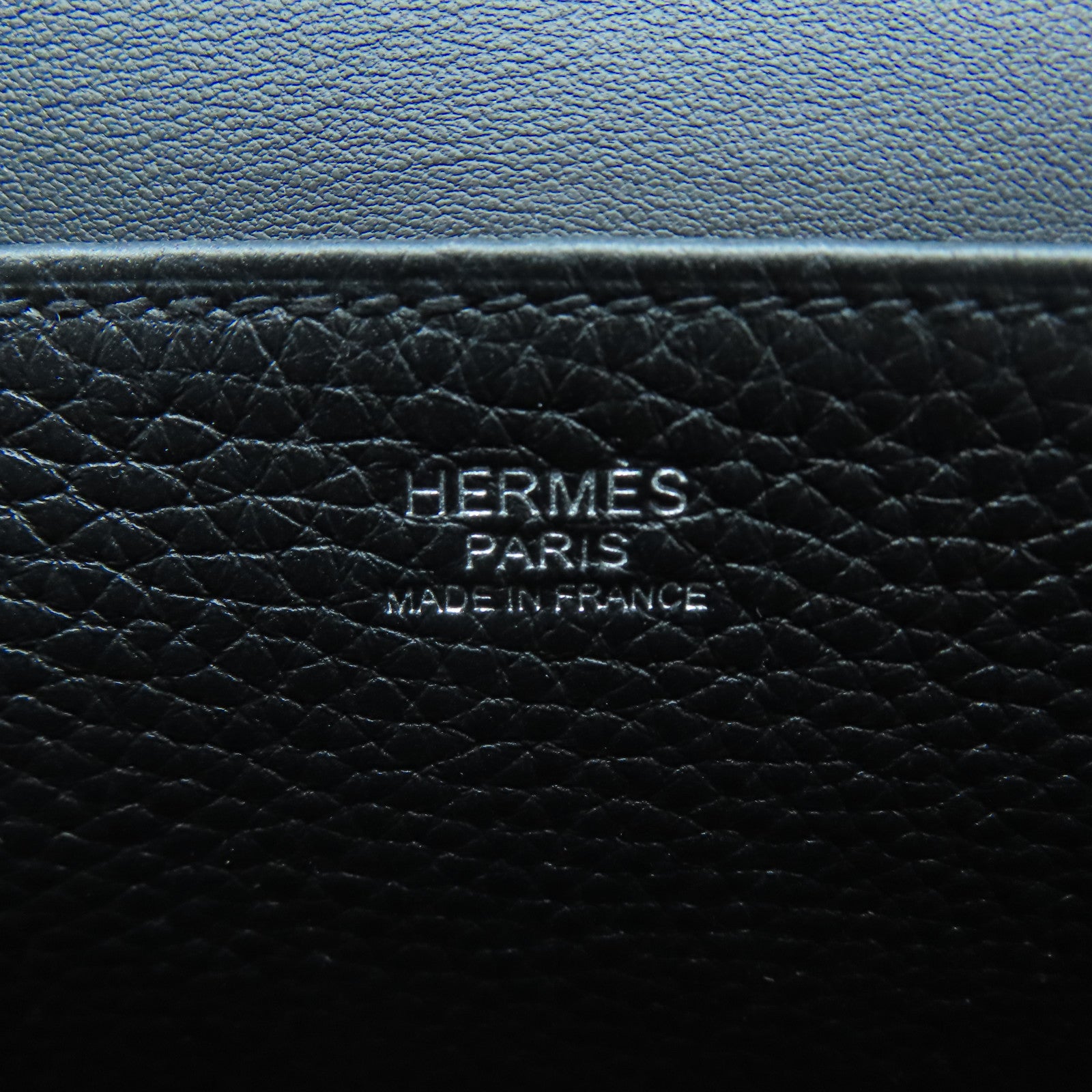 HERMES Clemence皮革Halzan 25銀扣手挽肩背兩用袋黑色