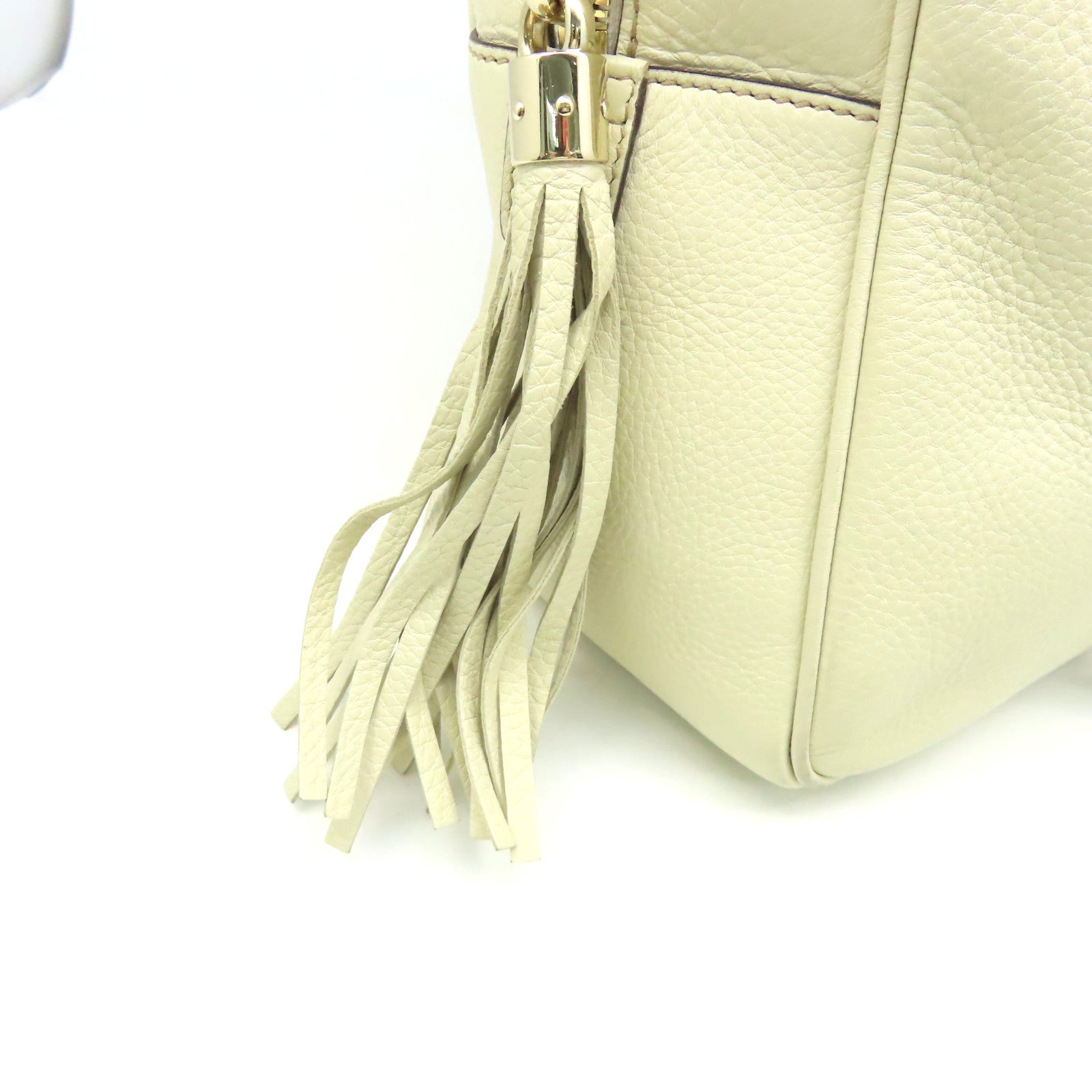 GUCCI 【激減優惠】牛皮皮革Chain Shoulder Bag金扣鏈帶肩背袋米白色