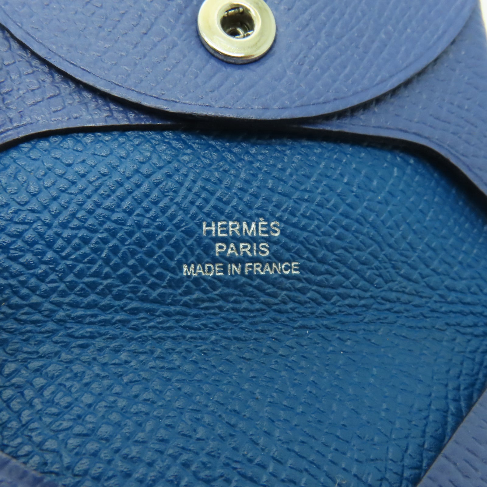 HERMES Epsom皮革Bastia Coins Case零錢包Bleu Agate深藍瑪瑙色