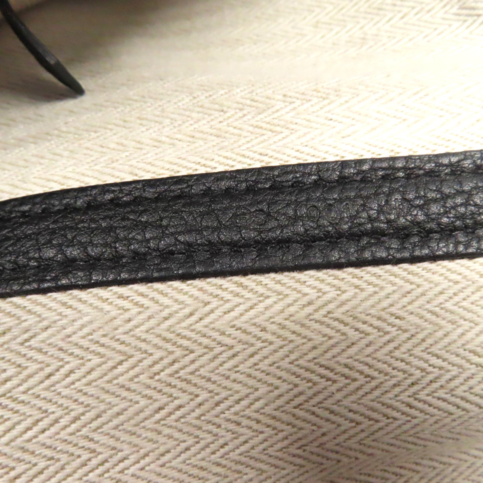 HERMES Clemence皮革Garden Party PM銀扣手挽袋黑色