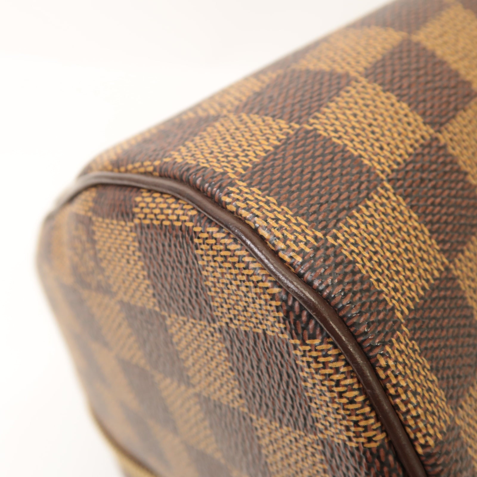 LOUIS VUITTON Damier Ribera MM金扣手挽袋啡色