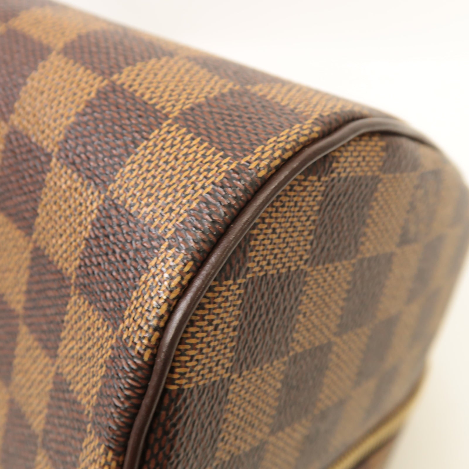 LOUIS VUITTON Damier Ribera MM金扣手挽袋啡色
