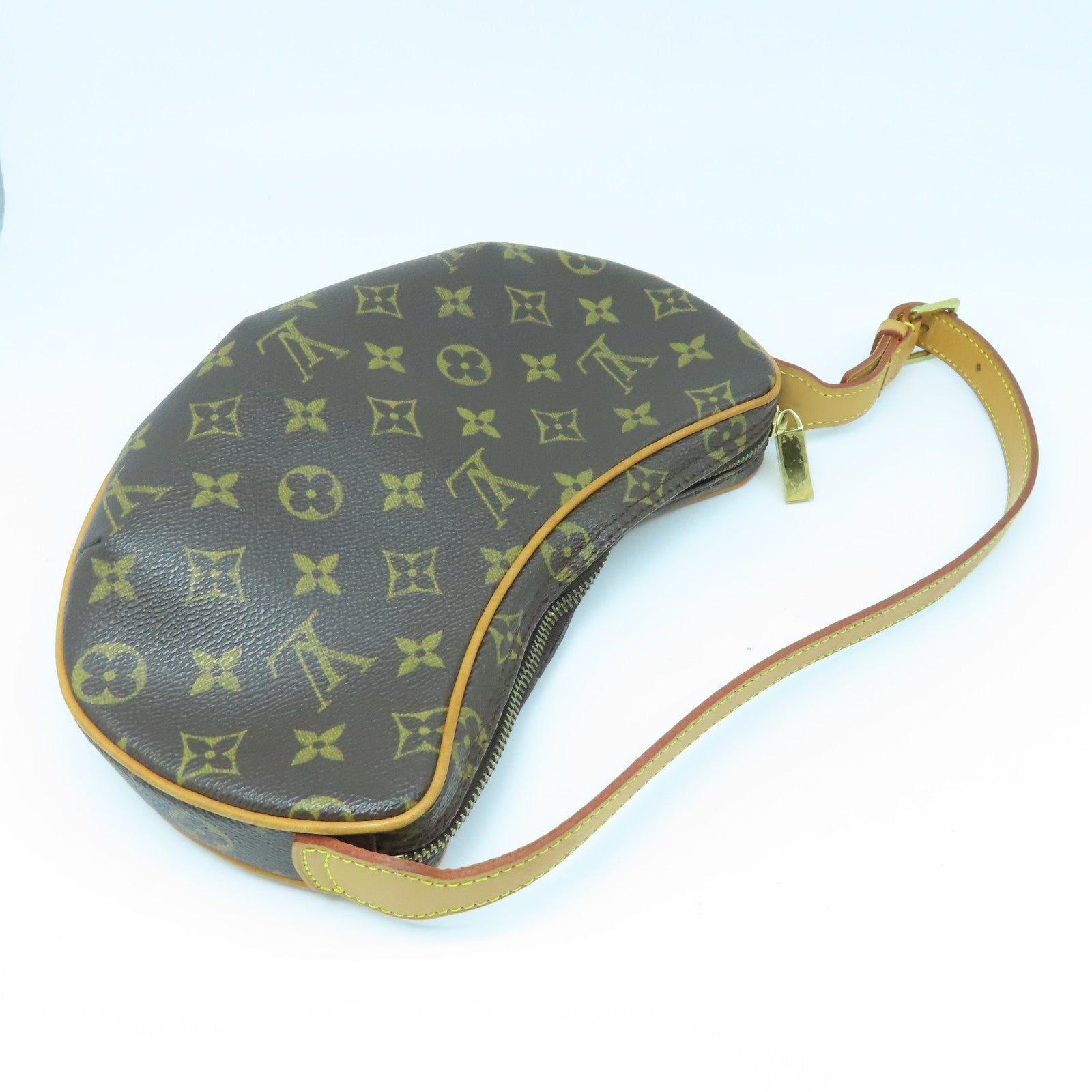 LOUIS VUITTON Monogram Croissant PM Hand Bag金扣手挽袋啡色
