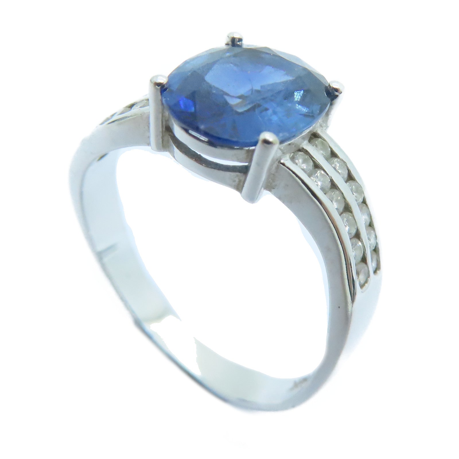 JEWELRY [Sharp Discount] 18K White Gold Sapphire Sapphire Ring US#6