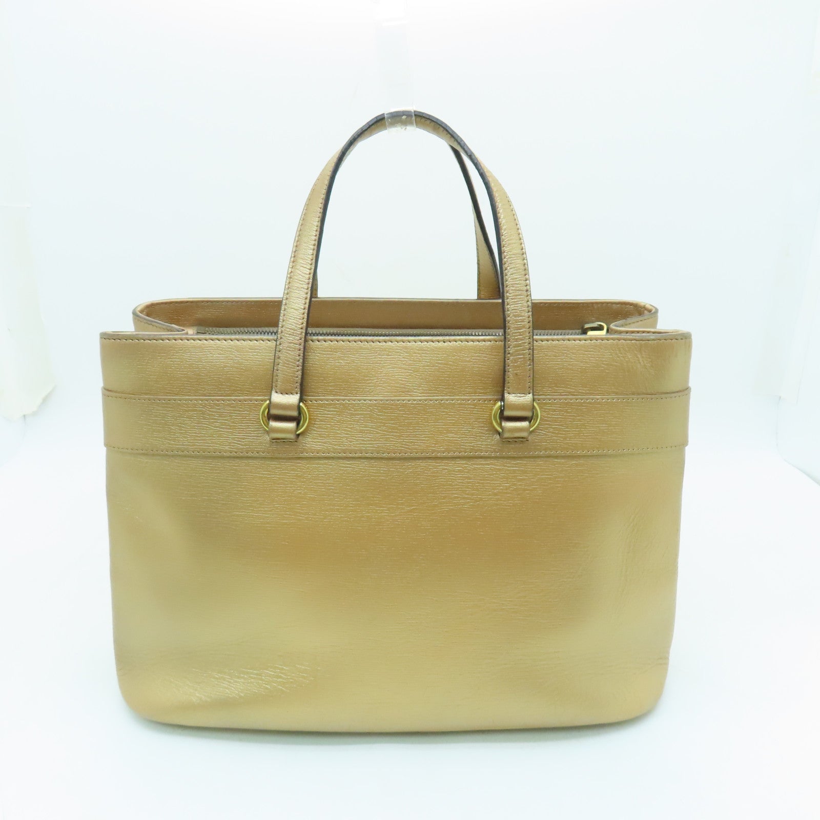 GUCCI 【激減優惠】牛皮皮革Horsebit Handbag金扣手挽肩背兩用袋金色