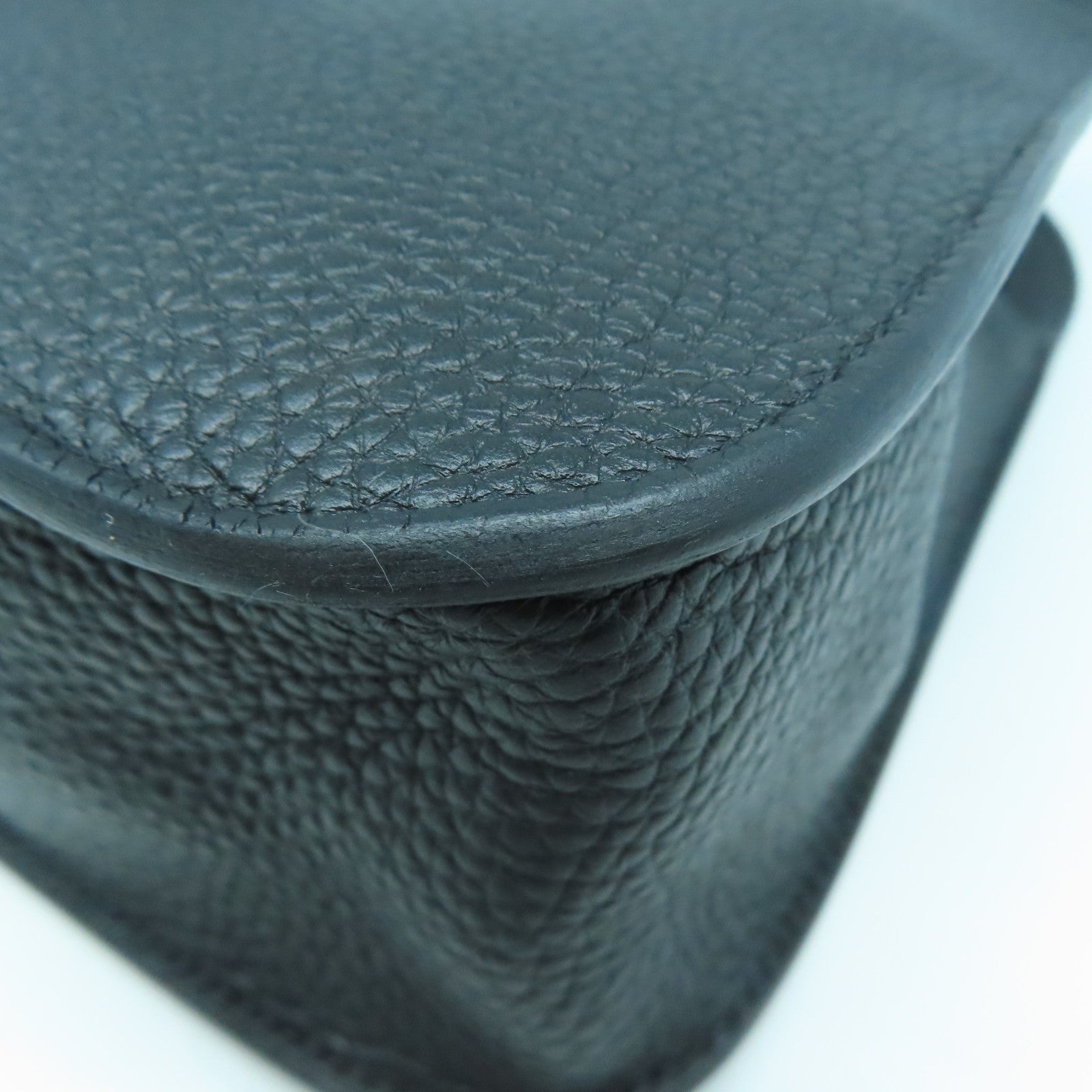 HERMES Clemence皮革Halzan 25銀扣手挽肩背兩用袋黑色