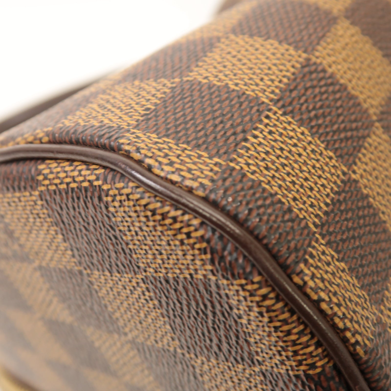 LOUIS VUITTON Damier Ribera MM金扣手挽袋啡色